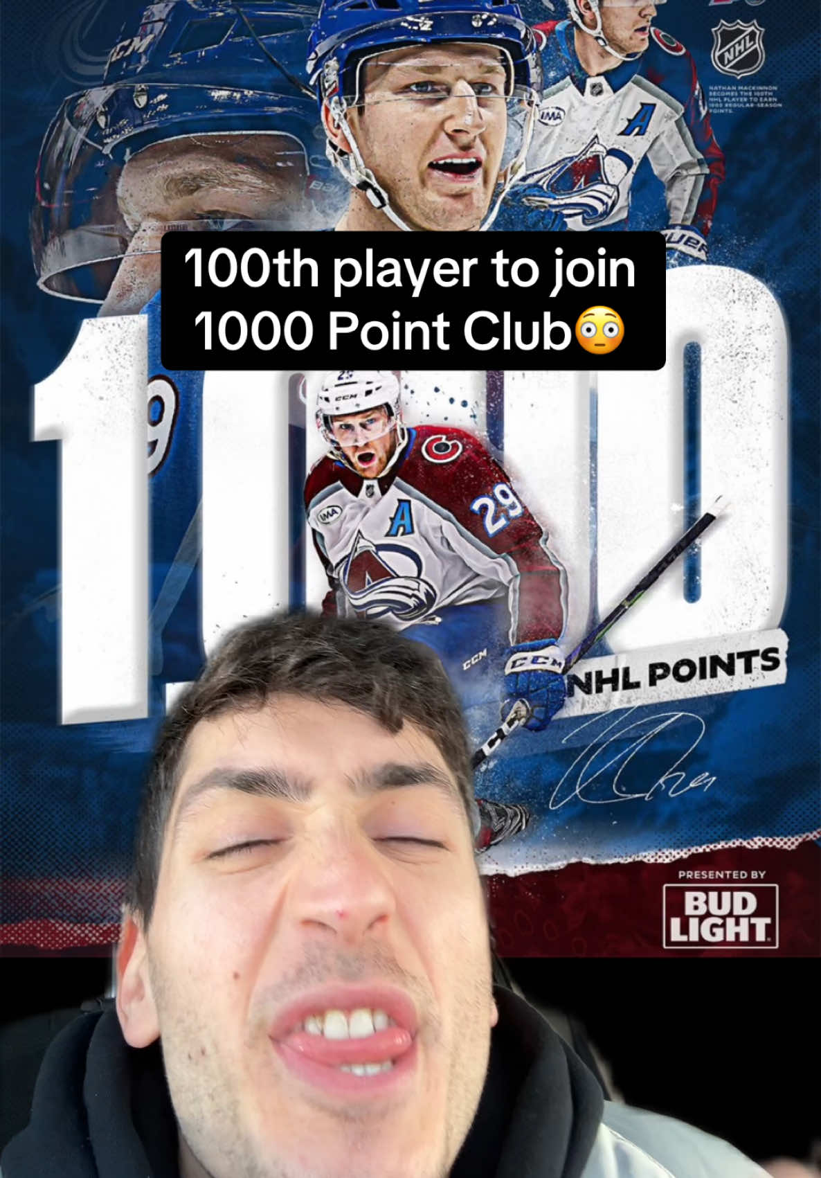 Mack Attack becomes the 100th player to join the 1000-Point Club🤯#hockey #NHL #mackinnon #greenscreen 