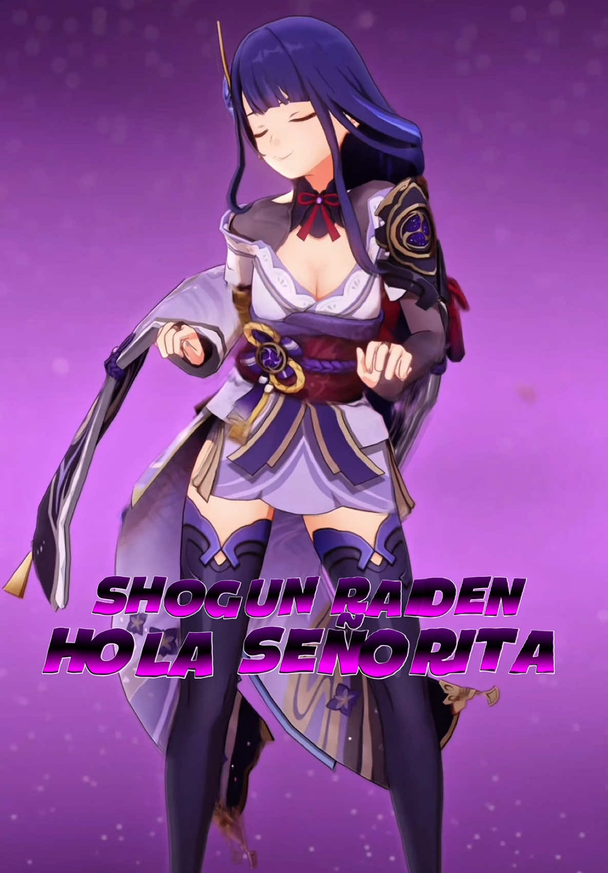 Shogun Raiden - Hola Señorita (Video de fondo patrocinado por el compa @Kyoko y @Issei. ) #shogunrainden #raidenshogun #ei #raiden #GenshinImpact #holaseñorita #ai #ia #cover #coverenespañol #parati #fyp 