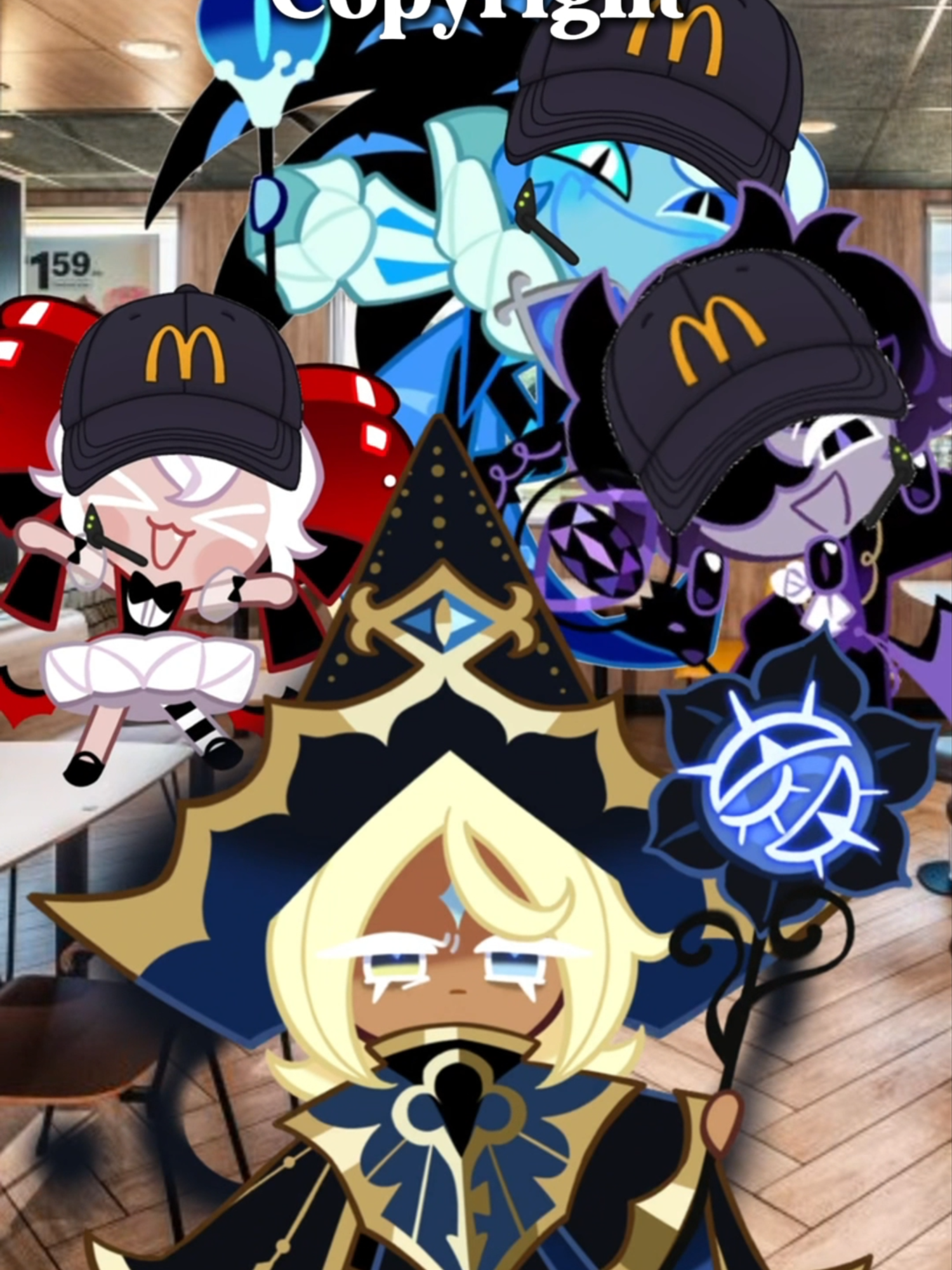 McDonalds at the Pentagon Shadow Milk Cover Ft. His Minions HUGE shoutout and credit to @twin.tailsss as the editor Shadow Milk, Black Sapphire, and Truthless Recluse voiced by me Candy Apple voiced by @cherry.sooda  #cookierunkingdom #crk #shadowmilkcookie #candyapplecookie #blacksapphirecookie #peak #mcdonalds