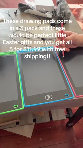 These little drawing pads would make the perfect little Easter gift for the Easter basket for your little ones. You can get all 3 for $11.99 with free shipping!! #eastergift #kidstoys #writingtablet #drawingpad #kidsgifts #kidsdrawing #kidsgiftideas #eastergiftsforkids #springtok #tiktokshopspringglowup 