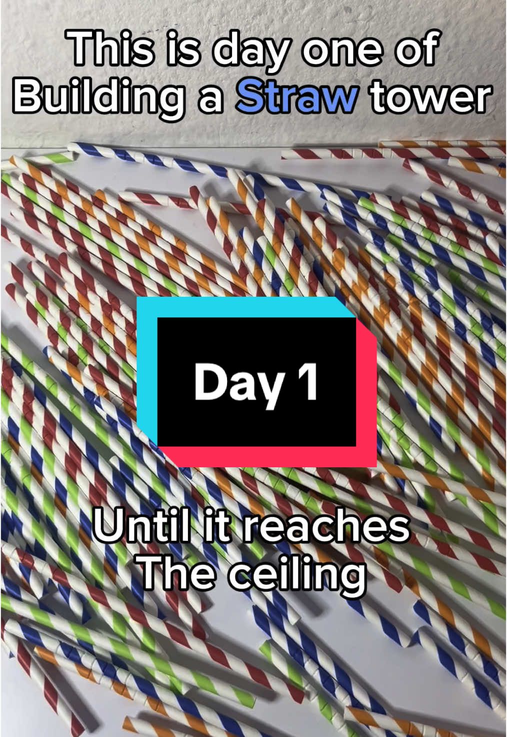 Day one of Building an Tower out of Straws! #tower #straw #day1 #CapCut 