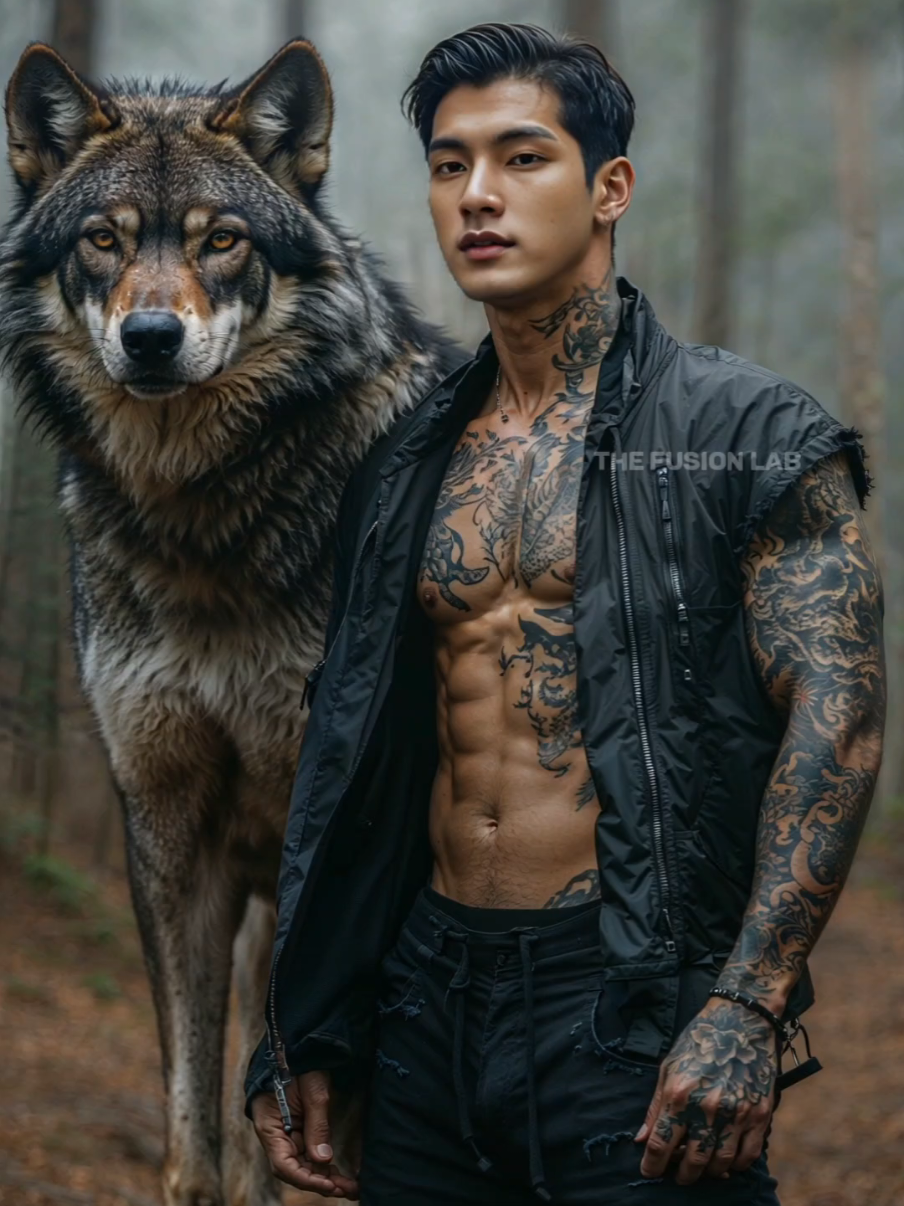 Human and Wolf Fusion #hybrid #morph #animalfusion #aiart #ai #artificialintelligence #transform #livewallpaper #fyp #viral #kpop 