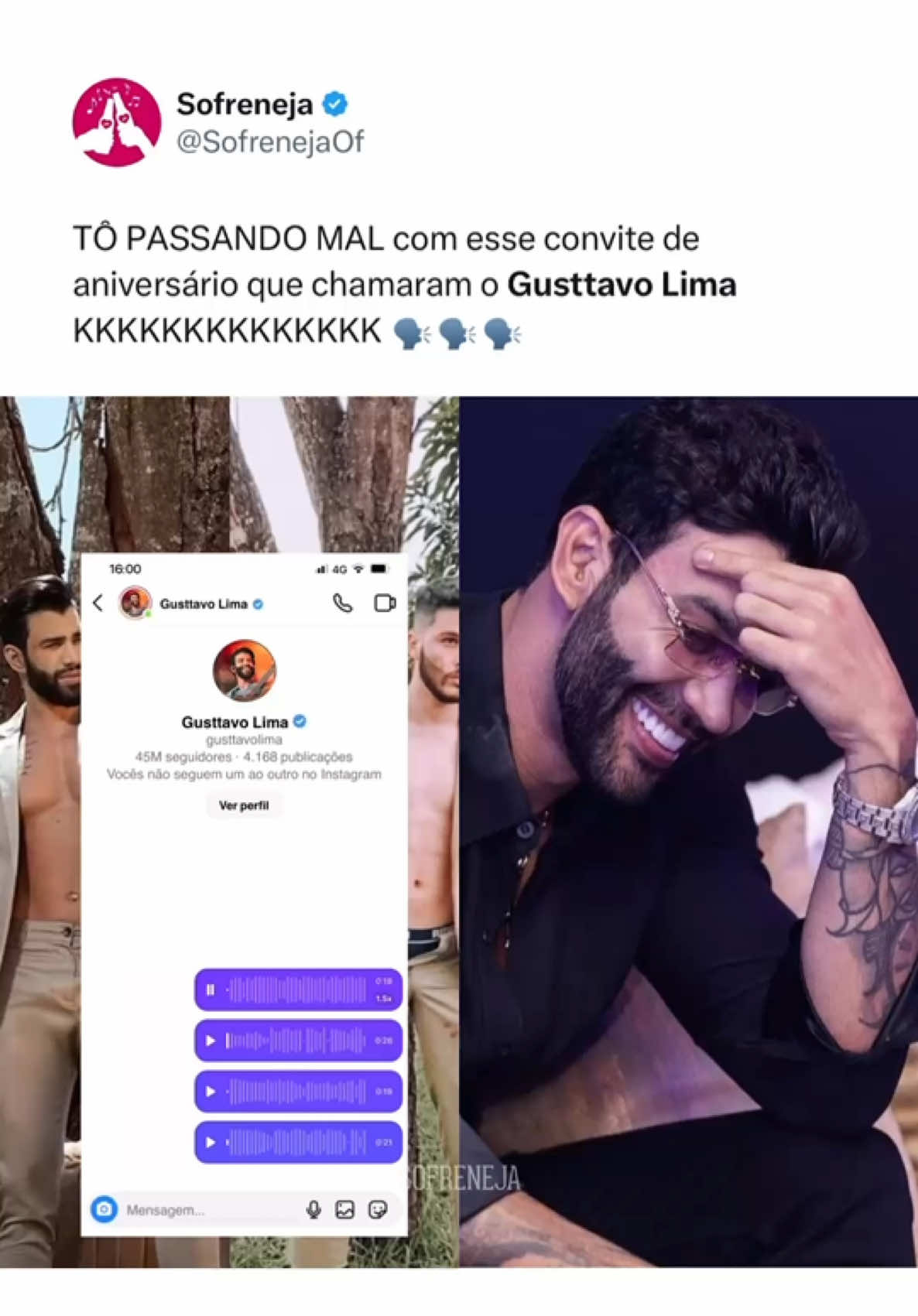 TÔ CHORANDOOOOO KKKKKKKKKK 😂😂😂 @GusttavoLima @Guilherme D'lucca #gusttavolima #meme #aniversario #embaixador #oembaixador 