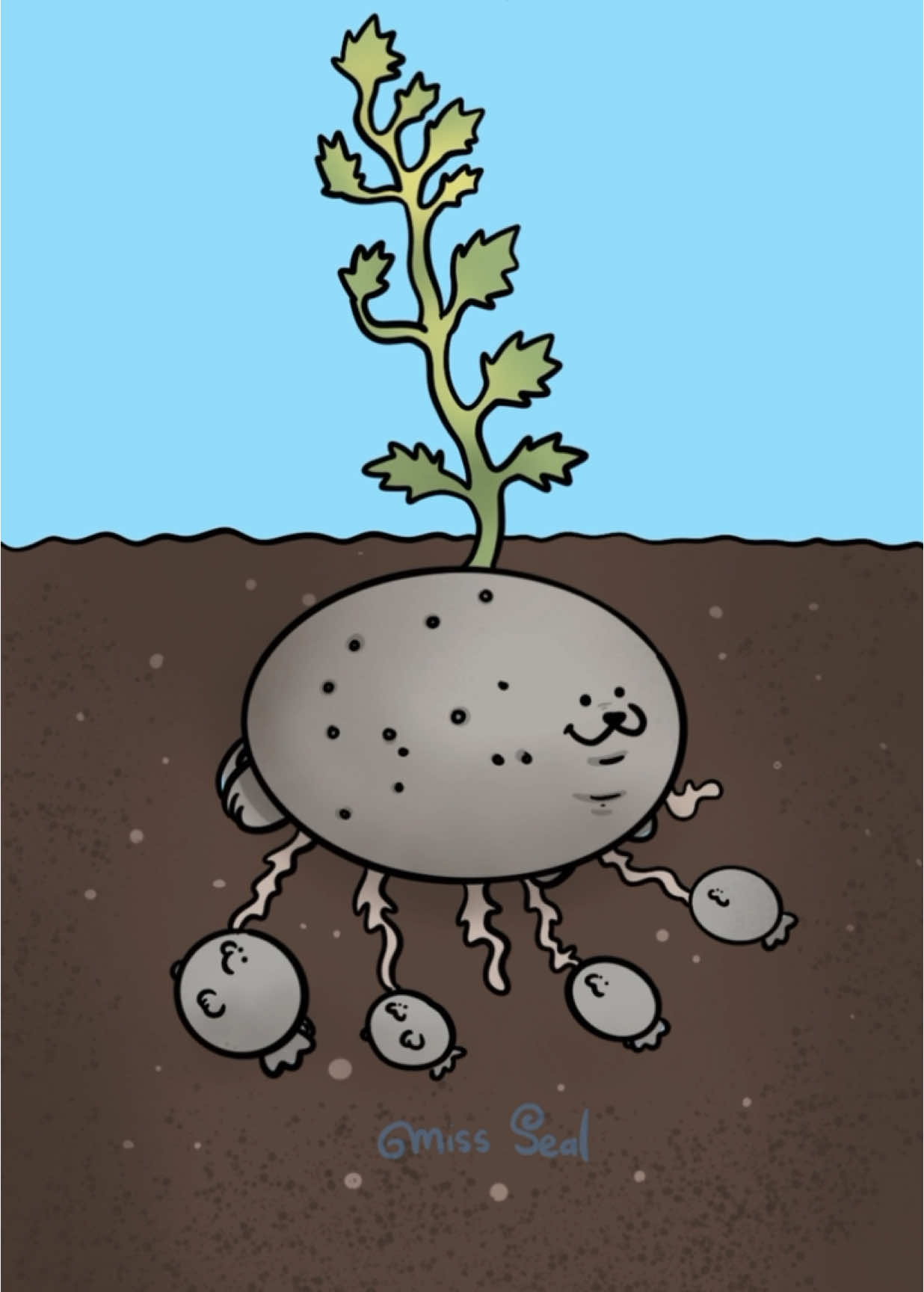 Potato growing cycle 🦭🥔 #cute #seals #cuteanimals #animation #art #seal #kawaii #2danimation 