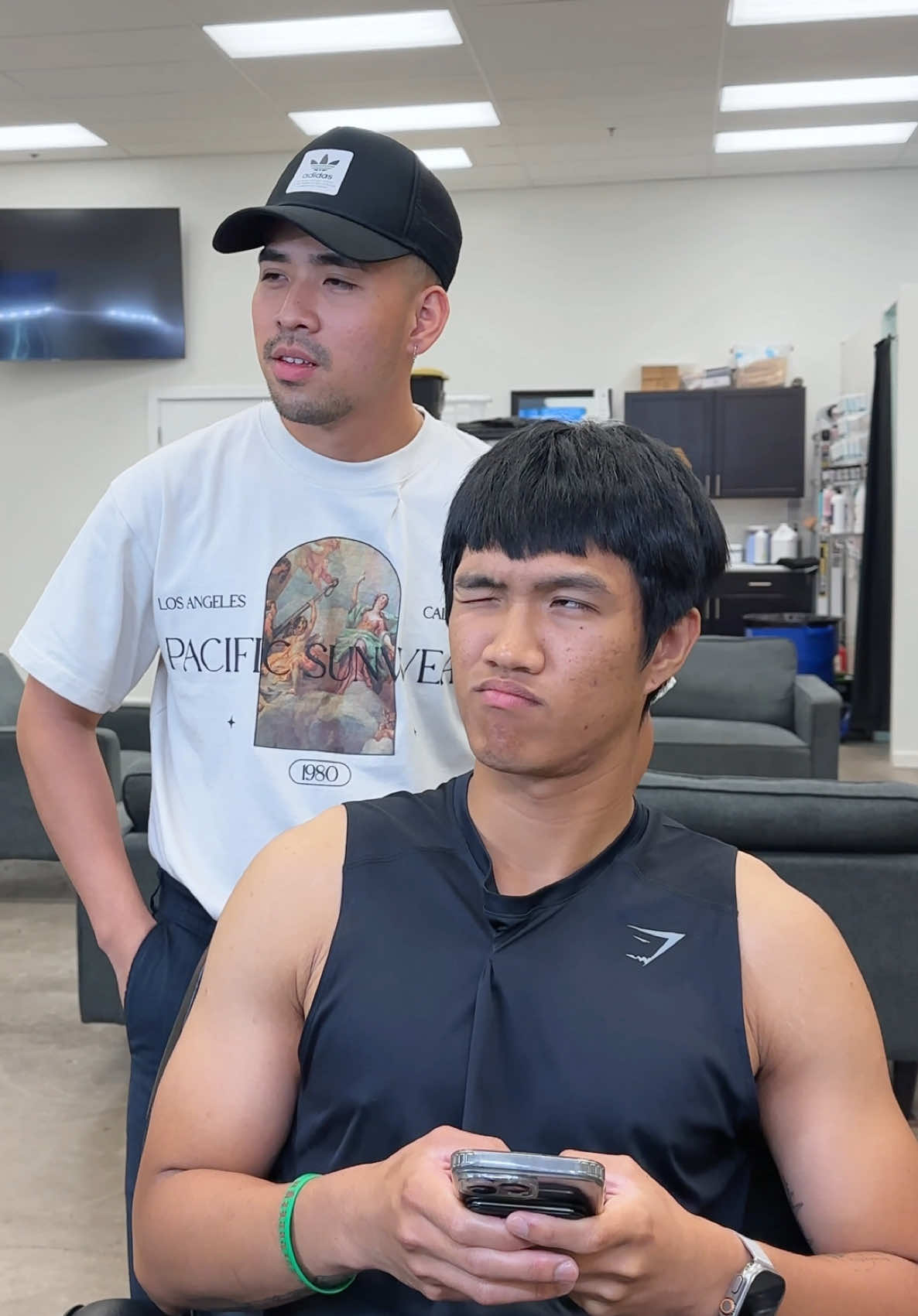 Lol, do you think this haircut matches his vibe? I think this hair transformation suits him better than his previous bob cut. 🤣 Hopefully, all the girls like it too 😁 #hairtransformation #barber #hawaiibarber #transformation #cambarber #hairtheory #hairstyle #asianhairstyle 