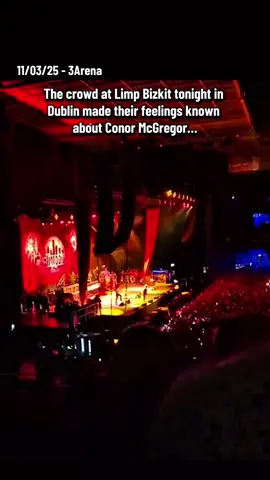 The crowd at Limp Bizkit tonight in Dublin made their feelings known about Conor McGregor… #limpbizkit #rockband #conormcgregor #3arena #dublin #ireland #fyp 