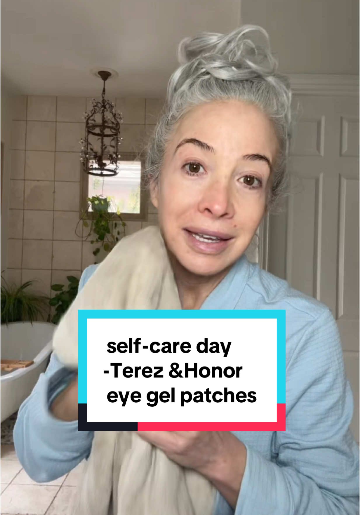 So grateful to have water running in my house again. Plumbing issues are no joke!😭🤣  love these caffeine hyaluronic acid eye gel patches the perfect self-care after a long day. @@terez.honor - 🔗 in m bio. Code PATCHES20  ##SpaDayAtHome##EyeGelPatches##SelfCare##over50skincare##puffyeyes