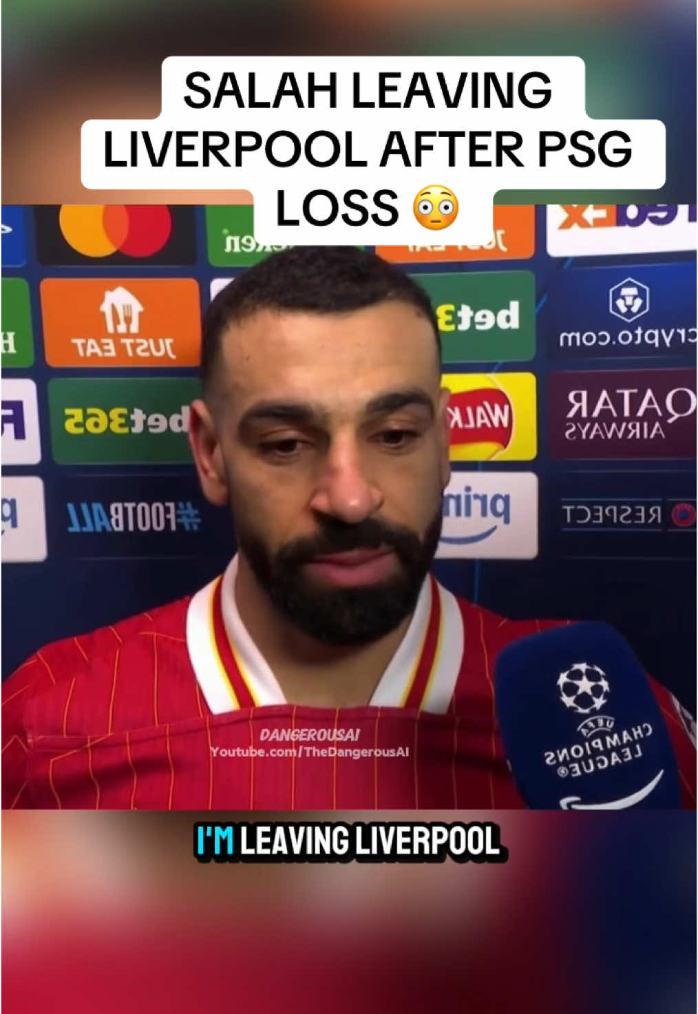 Mo Salah makes SHOCK ANNOUNCEMENT after PSG eliminate Liverpool in Champions League 😨 - i used Parrot AI to edit this, link in bio 👆🏻 #parrotai #liverpool #psg #championsleague #mosalah #footballtiktok #shorts 