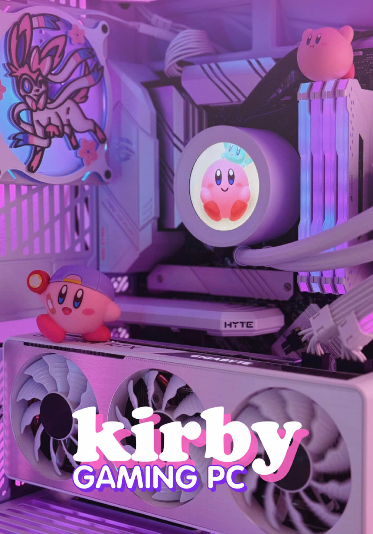 💗🌟 My Kirby-themed PC~ 🌟💗 What’s your favorite Kirby Copy Ability? 👀✨ I LOVE Cupid Kirby because he’s just super cute! 🥹🪽 I honestly don’t think I could pick only one, but Artist Kirby and Sleep Kirby are definitely some other top favs! ⭐️☁️ I wish I could fit all of my favorites into my @Hyte Y70 build, but I’m really happy with the ones I decorated it with from @Bandai Toys & Collectibles @bandainamcous~ 😍 What gaming PC theme should I put together next? Let me know your ideas! 🎀 💕💫💕💫💕💫💕 #kirby #pinkgamingsetup #hytey70touch