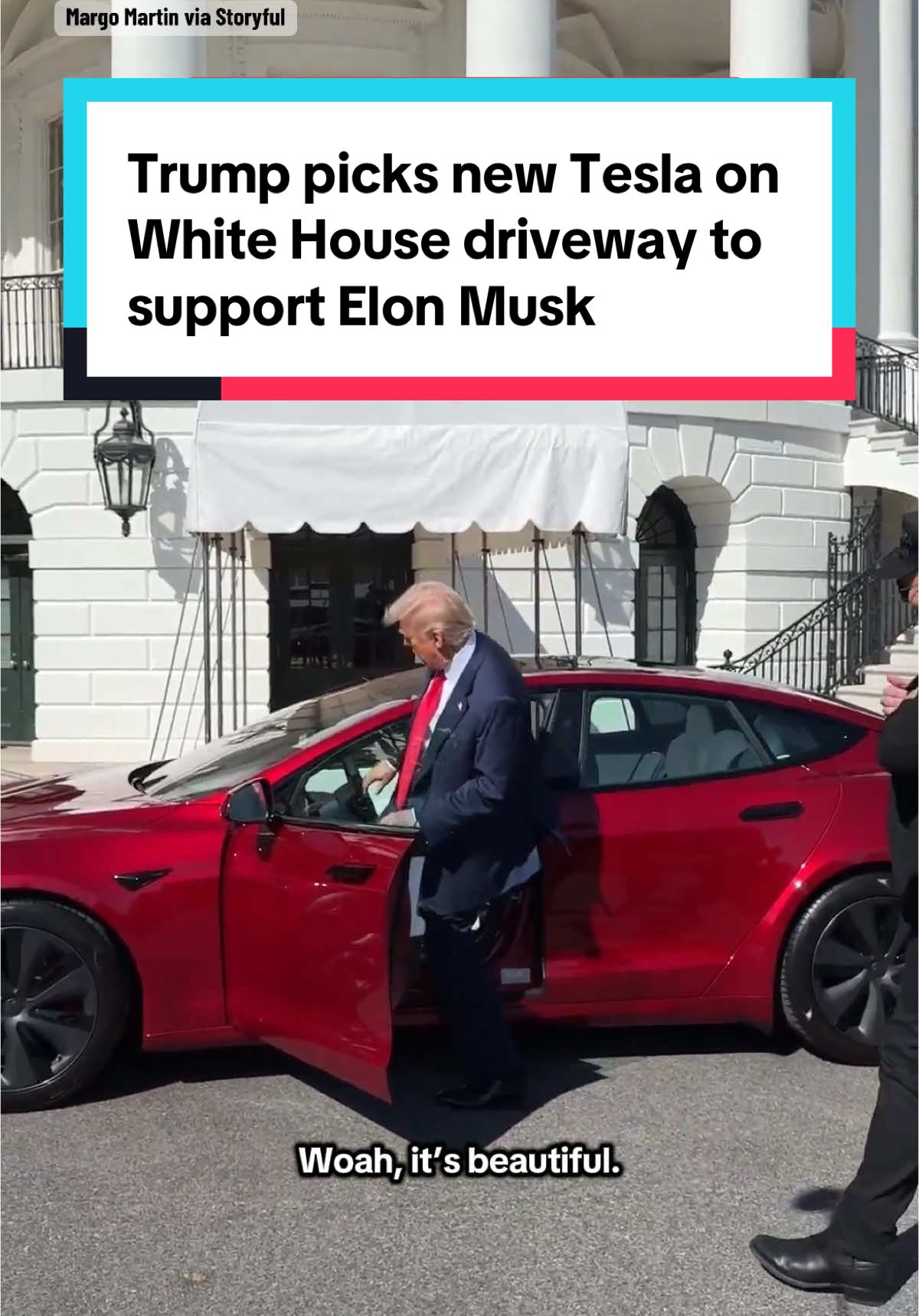 President Trump said he would buy a new red Tesla on the White House driveway on Tuesday, in support of his billionaire advisor and Tesla founder Elon Musk, who he called a 