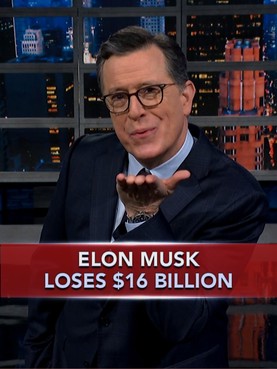 There’s too much supply and absolutely no demand for Elon Musk. #StephenColbert 