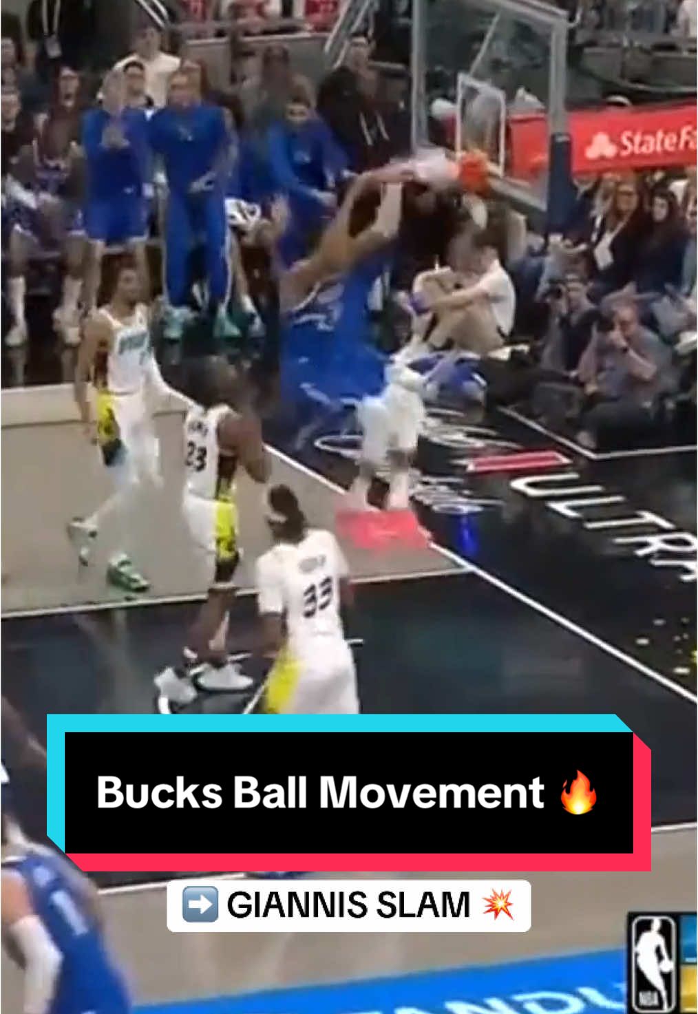 Exquisite @bucks teamwork leading to a Giannis SLAM 🔥 #NBA #Basketball #Giannis #giannisantetokounmpo #Bucks 