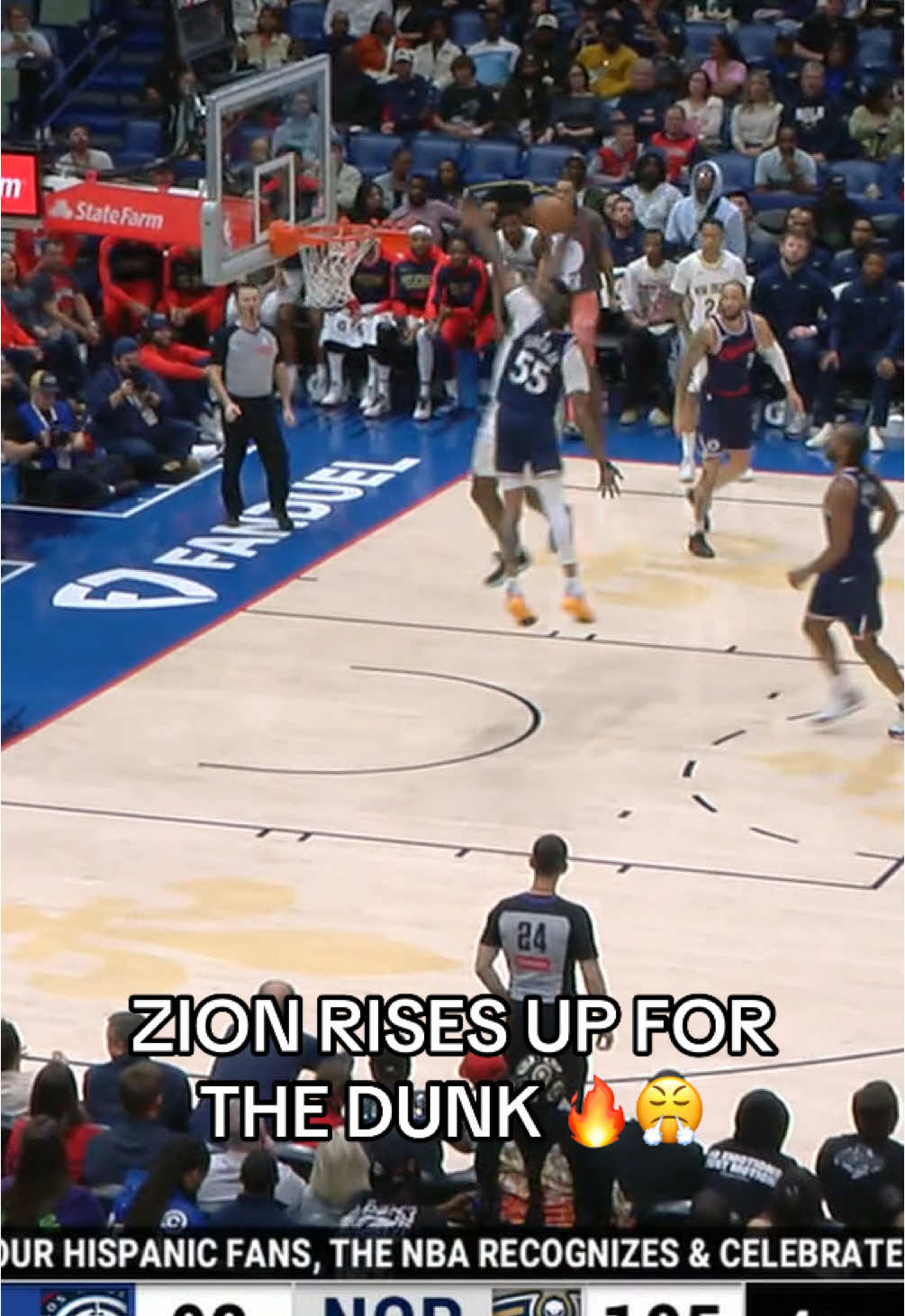 ZION GOT UP 🔥🔥 #zionwilliamson #NBA #hoops #dunk 