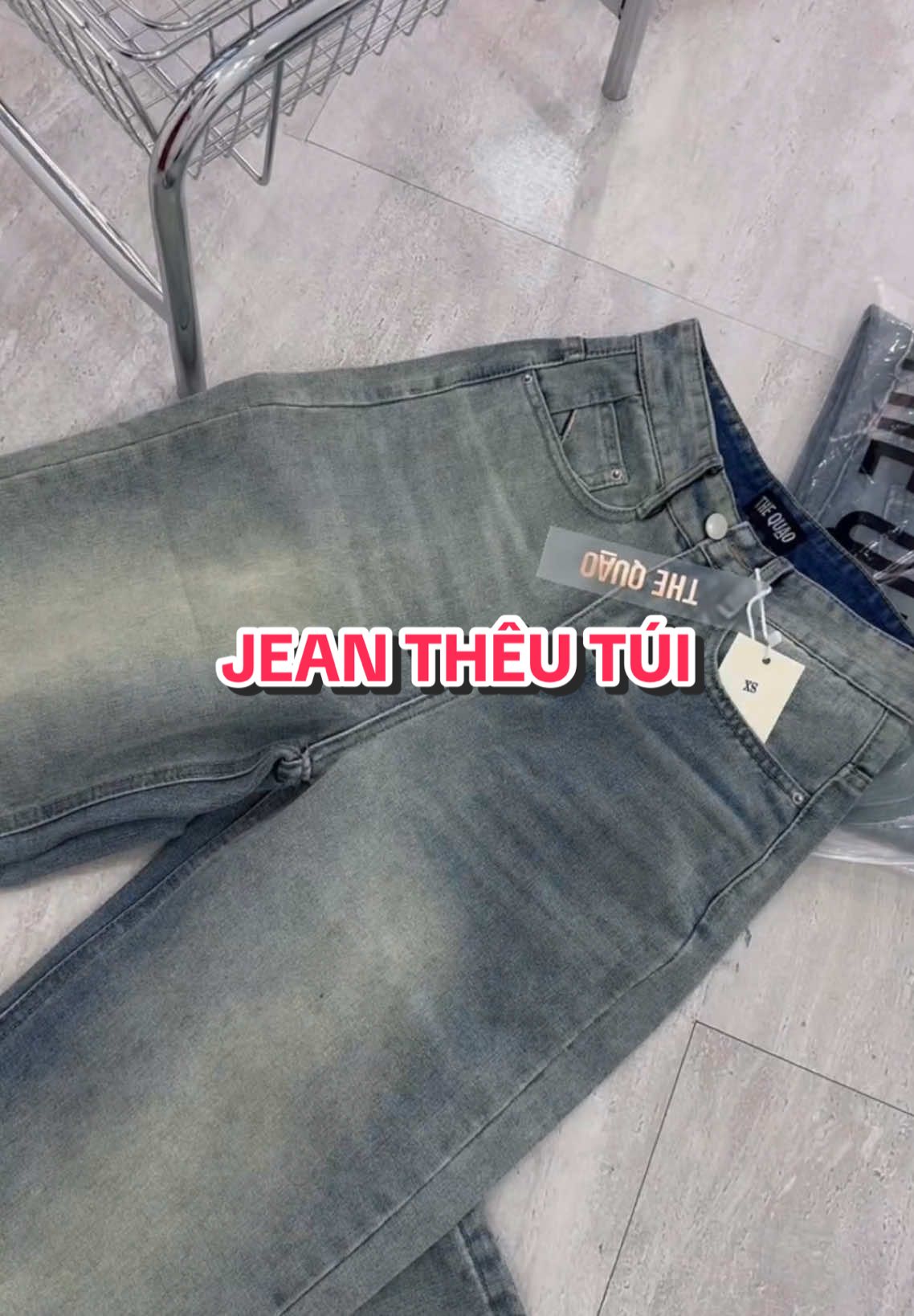 Jean thêu túi ống suông #thequao #ncb08 #jeannu #jeanongsuong #quanjeannu #tipphoidoxinh 