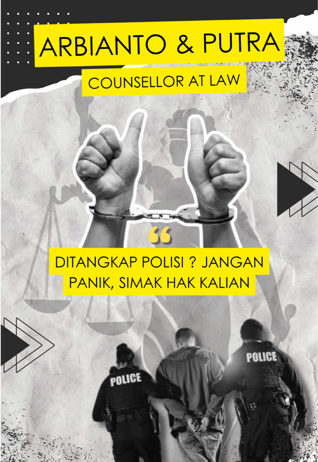 Ditangkap polisi? Jangan panik, pahami hak-hak kalian disini  #hukum #hukumindonesia #pengacara #pengacaraindonesia #pengacaramuda #pengacarajakarta #anakhukum #xyzabc #pengacaramudaindonesia #jakarta #lawyer #lawyerindonesia #konten 