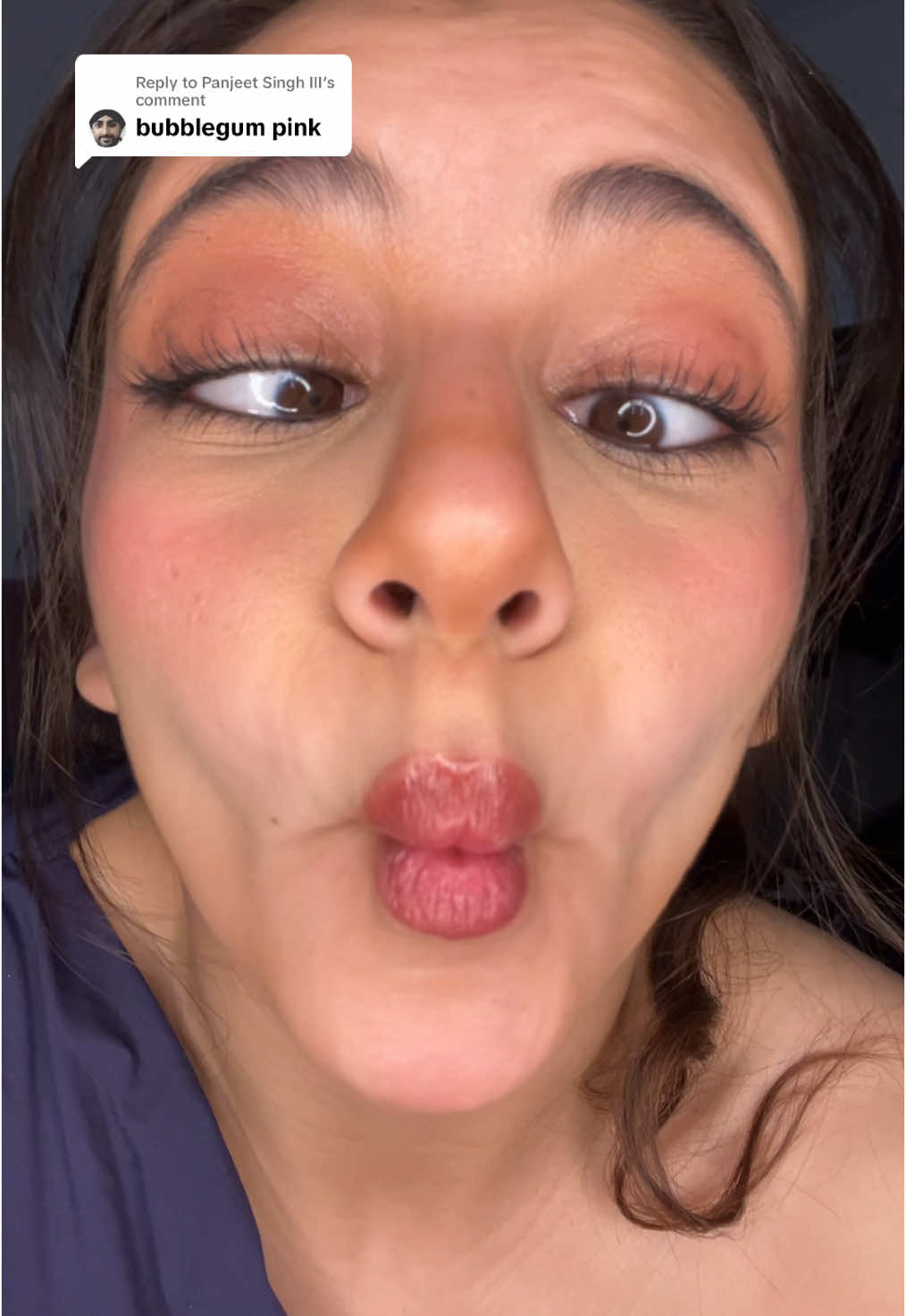 Replying to @Panjeet Singh III the pinkest 🤭💕 #bubblegumpink #kisses #fishyface #sillygirl #sillyfaces #fyp #fishlips 