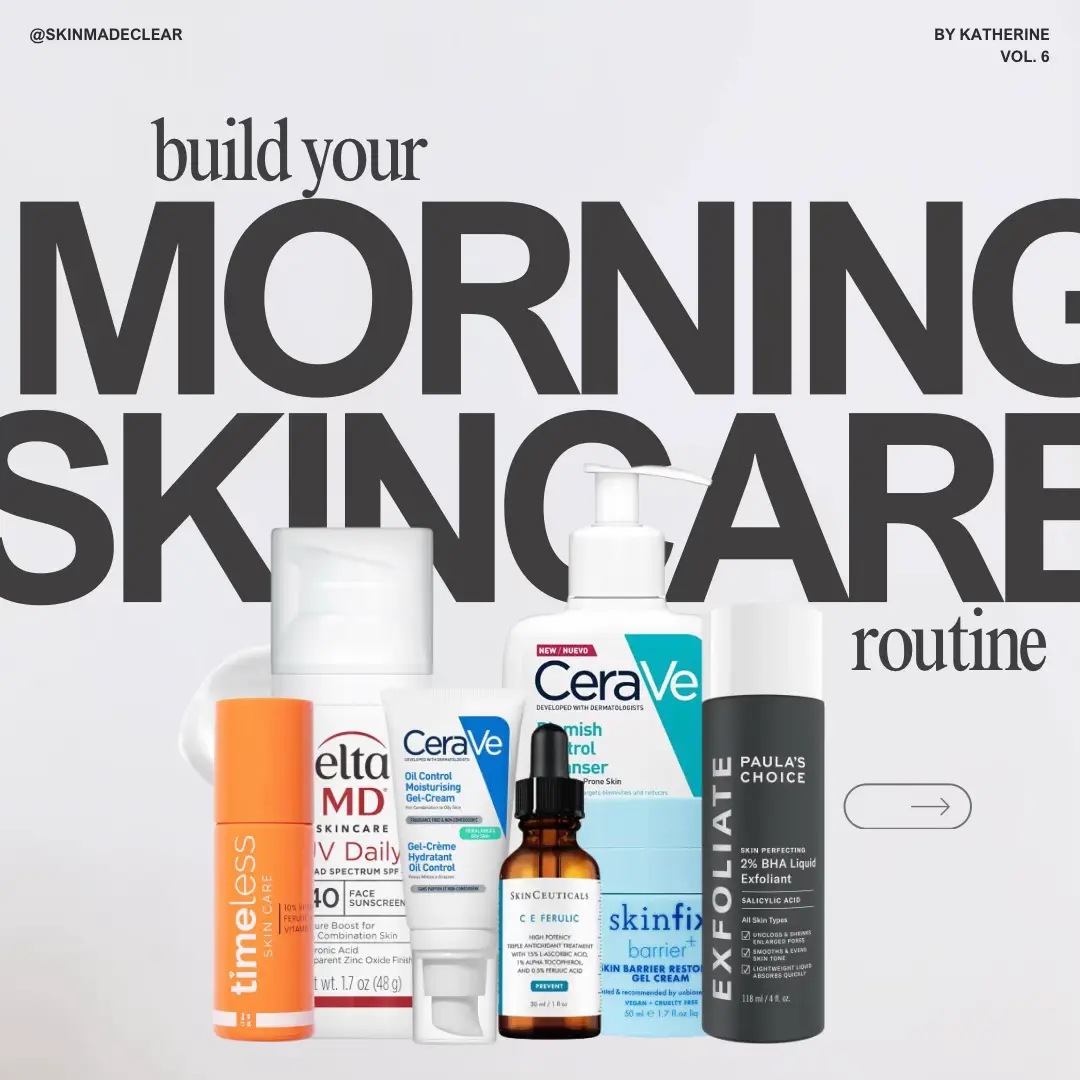 Need a morning skincare routine but don’t know how to build one? Here’s how to cover all the bases… without adding 10 steps into your day.  Simple and efficient - cause your routine should be as effective as possible without taking all morning.  #morningskincareroutine #skincaresteps #amskincare 