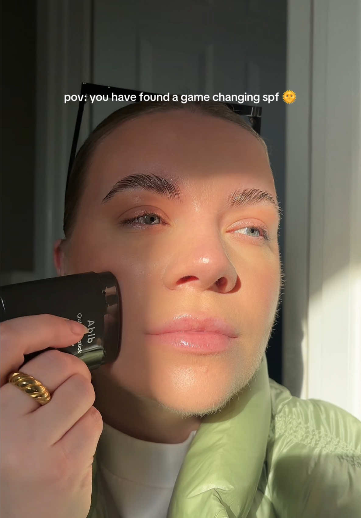 Morning prep with @Abib Cosmetics 🌞🌅  All Abib products are available on Amazon 🤍  #abib #abibsunscreenstick #quicksunstick #sunblock #spf #nowhitecast #dryskin #glassskin #kbeauty #koreanskincare #sunscreenovermakeup #fyp #skincare #ugcuk #ugccontentcreator #ugcmarketing 