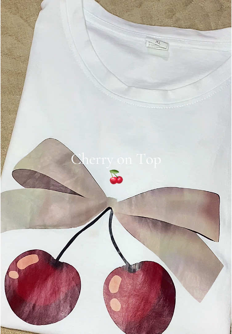 Cherry on Top🍒 #tshirt #tshirts #whitetshirt 