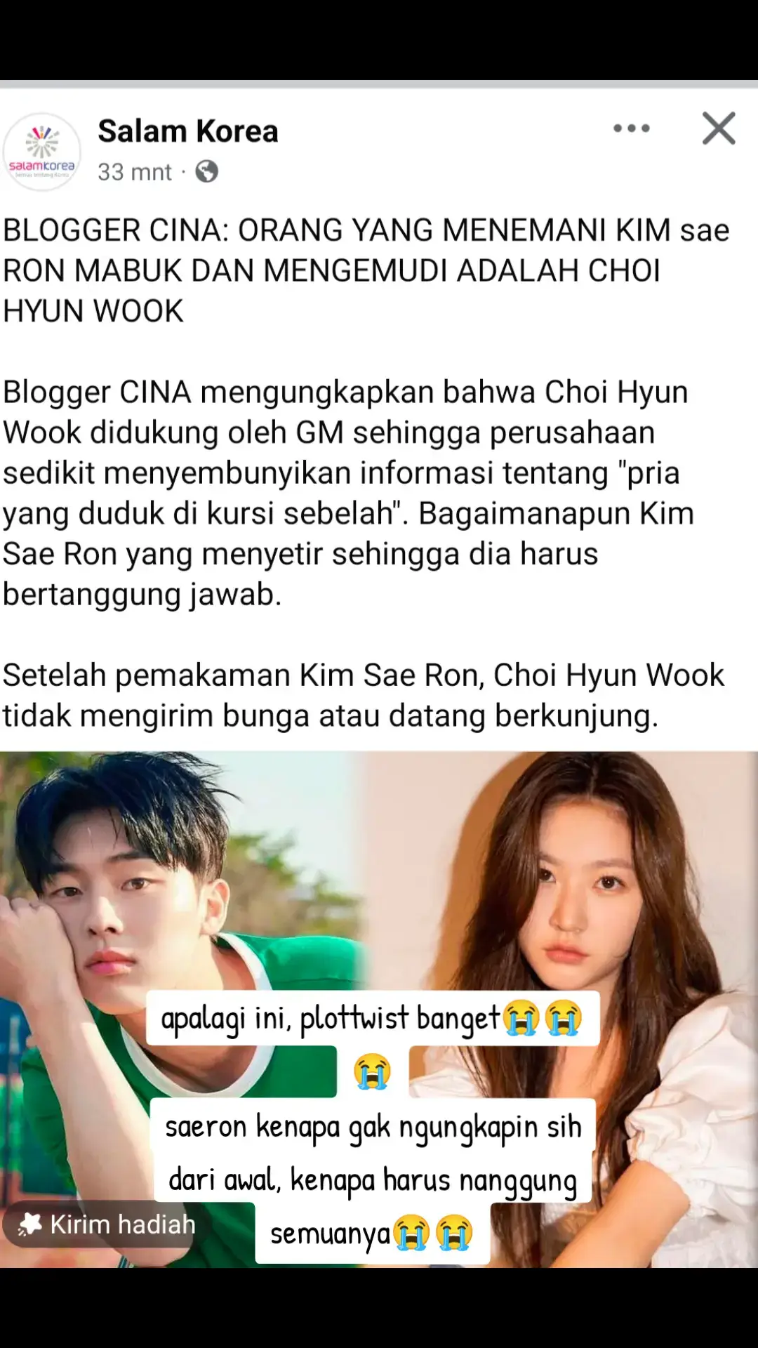 apalagi ini, plottwist banget😭😭😭 saeron kenapa gak ngungkapin sih dari awal, kenapa harus nanggung semuanya😭😭 #scandal #korea #kimsoohyun #kimsaeron #viral #choihyunwook 