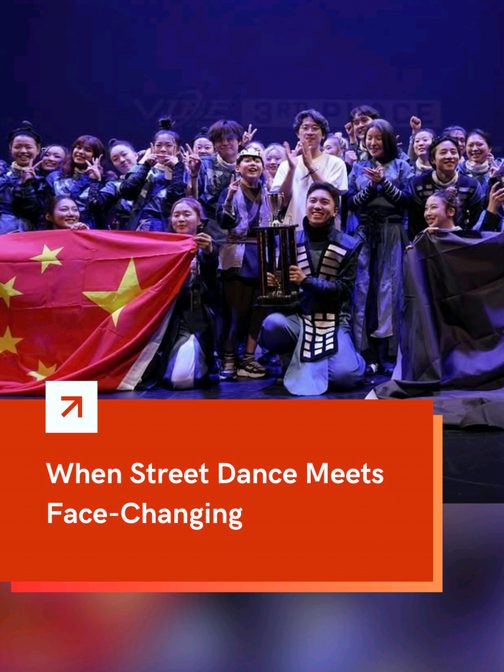 A #Chinese street #dance team, DANCEHOME, made history at the 2025 VIBE Dance Competition in the United States! 🏆🇨🇳 As the first Chinese team to ever compete, they infused intangible cultural heritage elements like #Sichuan opera #face-changing and martial arts into their performance, securing an impressive third-place on the global stage! 🎭🔥 