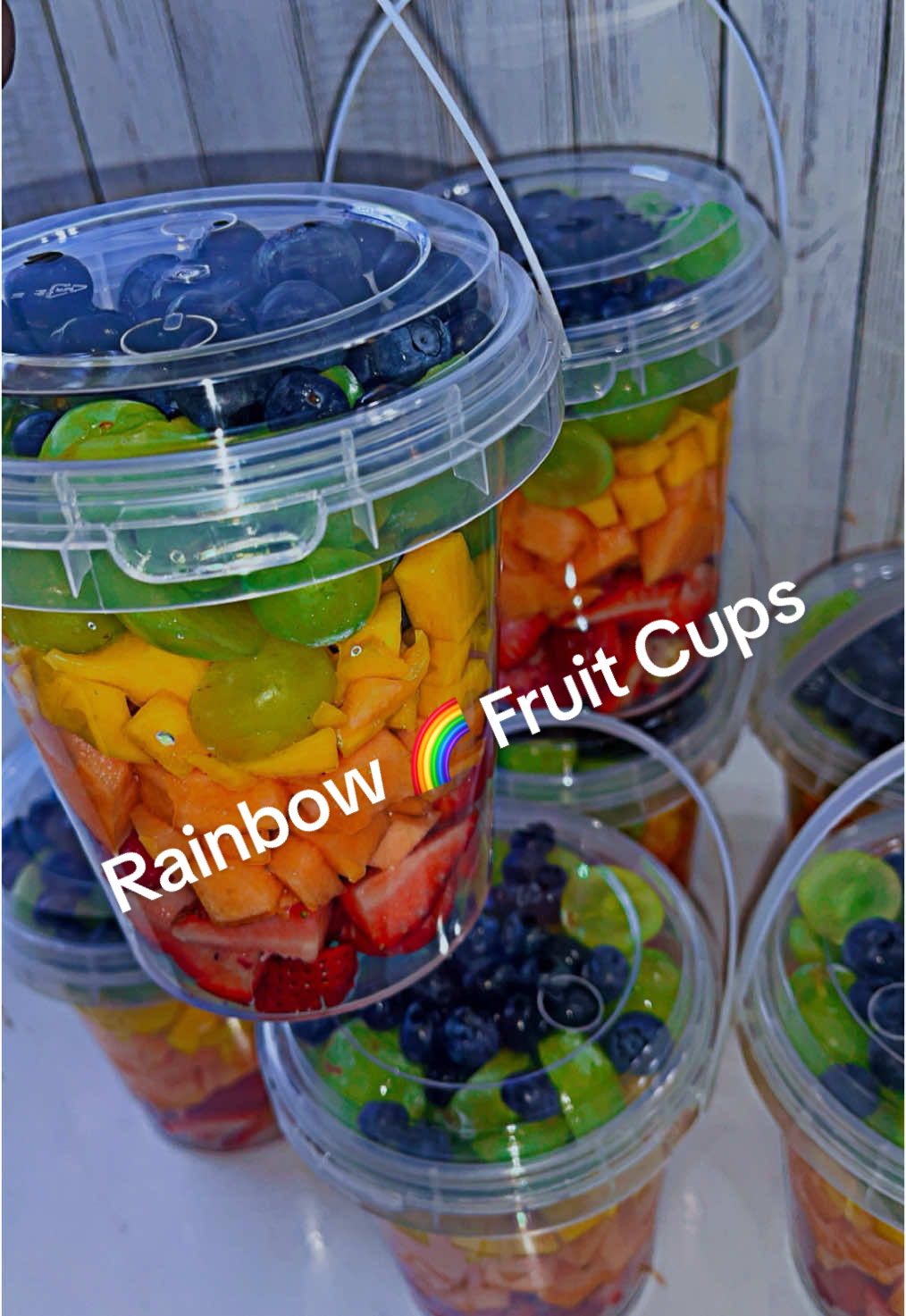 Rainbow 🌈 Fruit Cups!!! #fruit #fruitfast #fruitforthought 