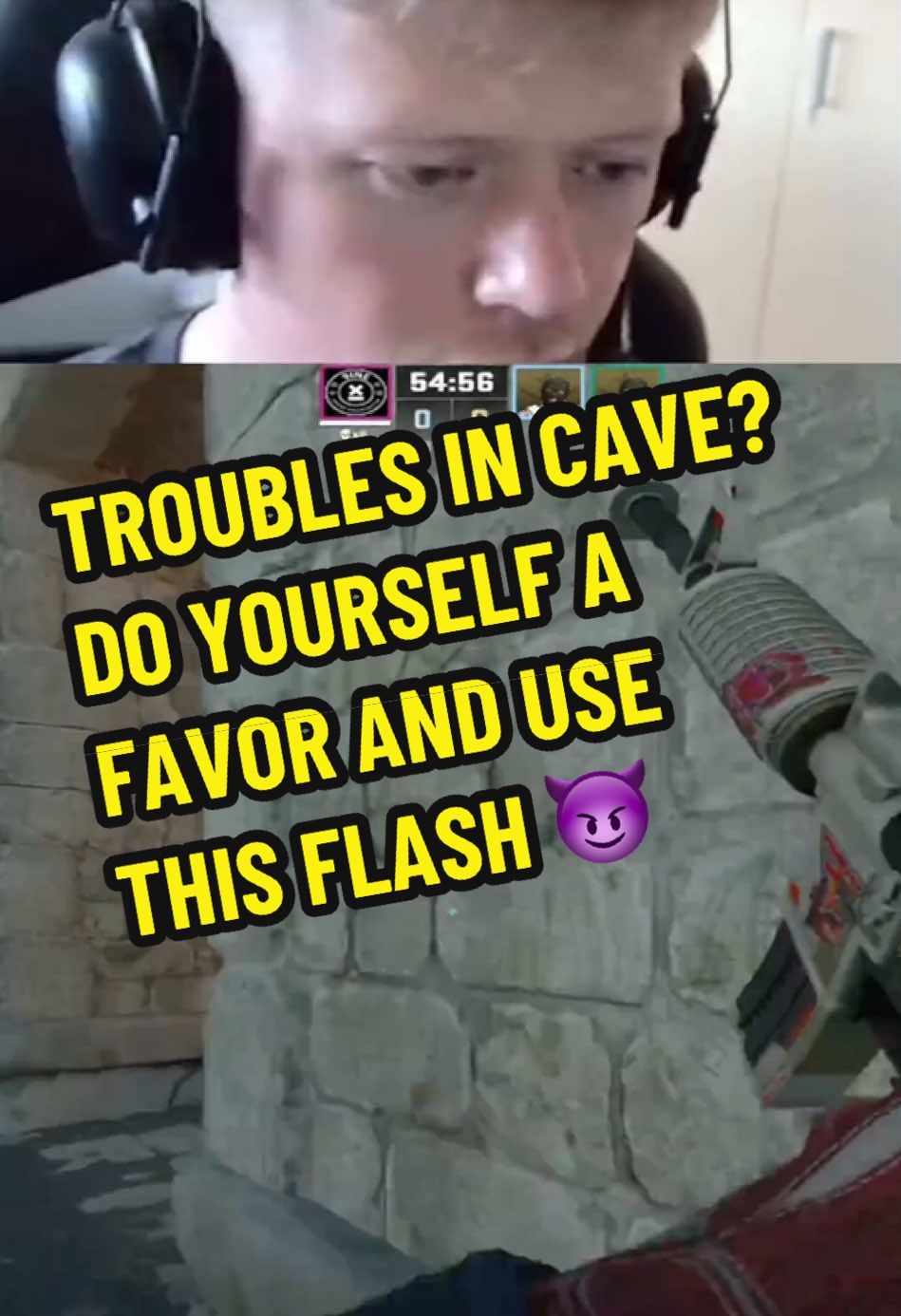 TROUBLES IN CAVE? DO YOURSELF A FAVOR AND USE THIS FLASH 😈 #StreamlabsCrossClip #Twitch #competition #twitchstreamer #streamer #stream #fpl #cs #faceit #raalz #cs2 #csgo #9inenation #gaming #highlight #navi #vitality #g2 #foryoupagе #foru 