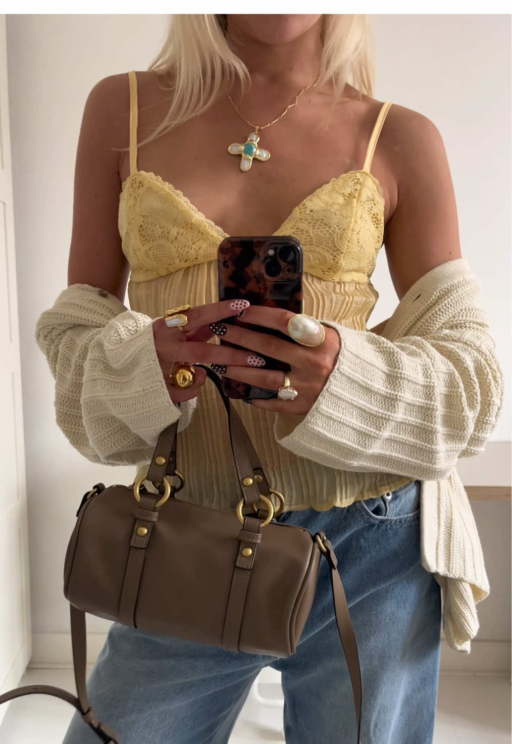 everything about this outfit is just so good #outfitinspo #pinterest #yellowtop #springfits #outfitinspiration #jewelry #outfitideas 