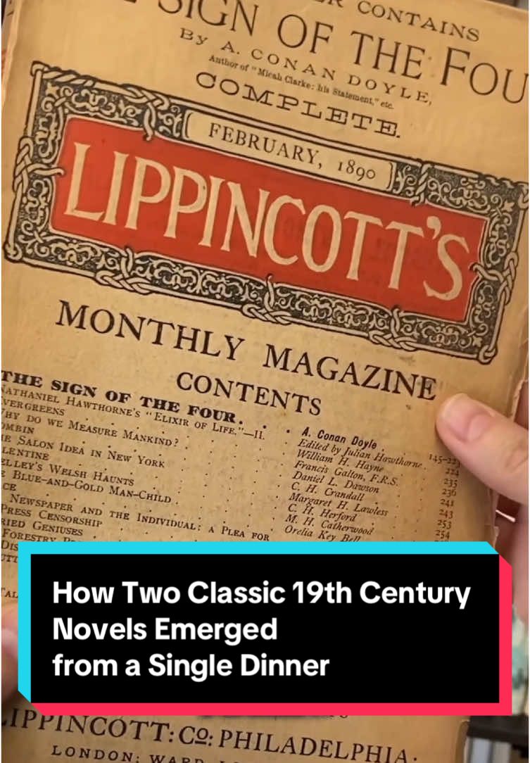 How Two Classic 19th Century Novels Emerged from a Single Dinner #arthurconandoyle #oscarwilde #sherlockholmes #books #BookTok #classicbooks #reader #19thcentury #oldbooks #rarebooks #booknerd