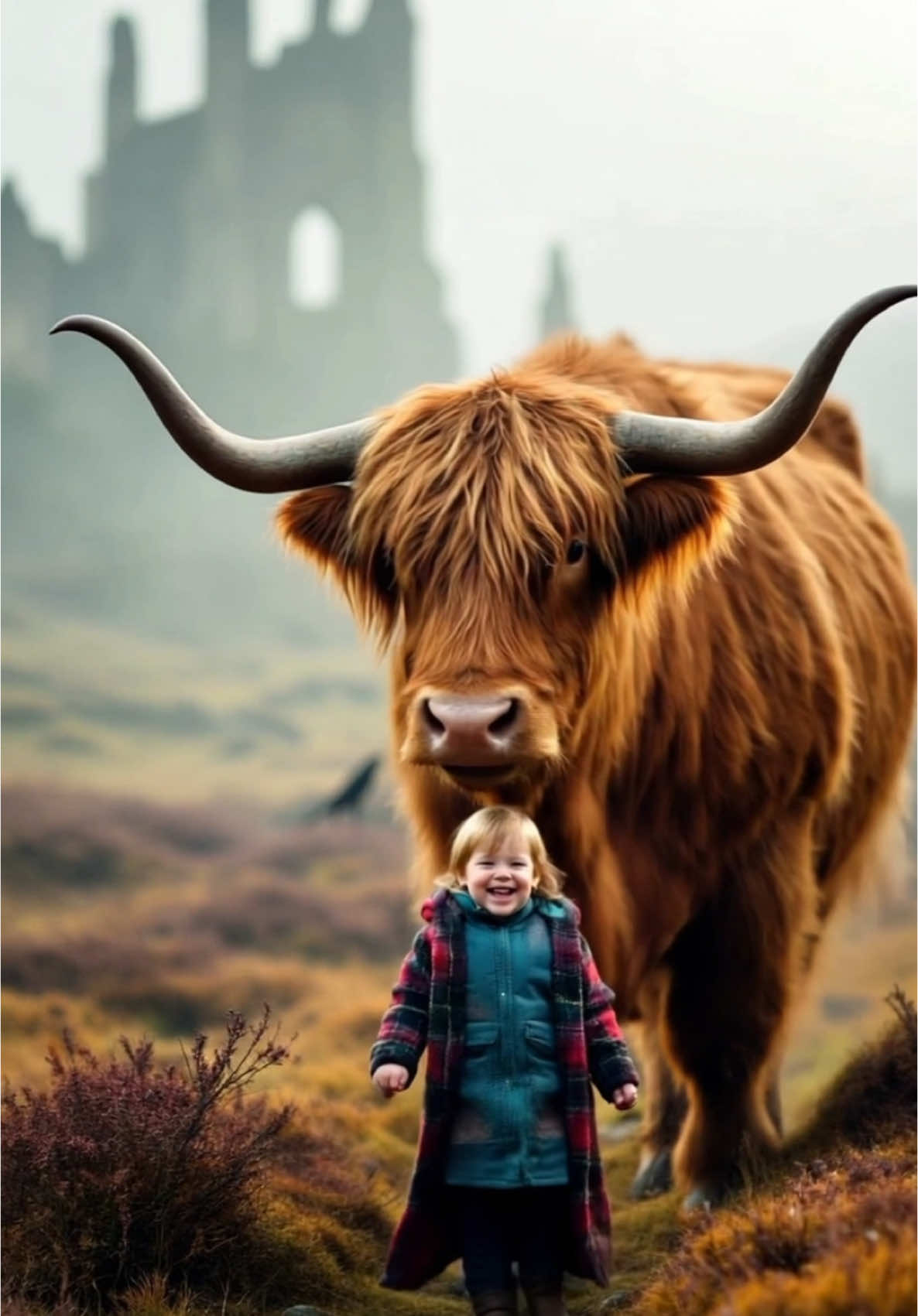 Walking the highland home.. created with @Pollo AI #fyp #baby #pets #cow #farm #Scotland #ai #aivideo #cute #Love #trending 