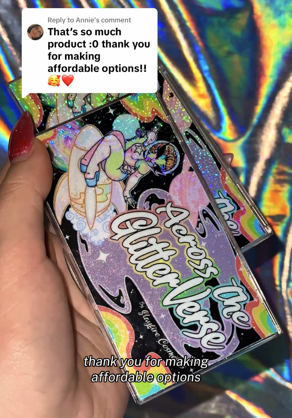Replying to @Annie Finally an affordable glitter gel palette 😍💖 Our Mini Across the Glitterverse Glitter Palettes went viral last week and we are so grateful for all of the support! We’re almost done shipping everyone’s order and we appreciate your patience 🙏 #slayfire #slayfirecosmetics #glitter #glittergel #glittermakeup #glitters #glittereyeshadow #bodyglitter #glitterpalette #sensoryfriendly #eyeshadowpalette #makeuptips #SmallBusiness 