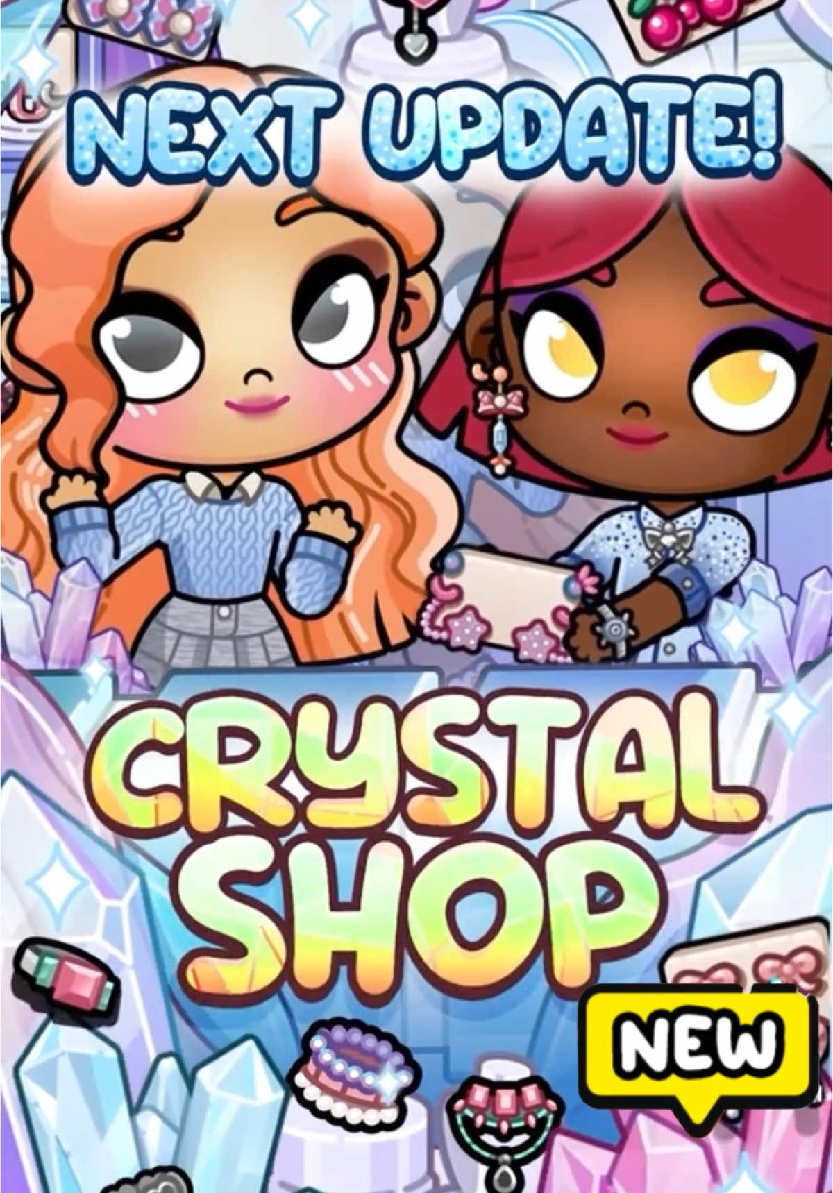 Next update #avatarworld 🤩 Crystal Jewelry Shop 💎. What do you like more? earrings, necklace or rings? 💝 #avatarworldupdate #avatarworldnewupdate #AvatarWorld #avatarworldsecrets #avatarworldgame #secretavatarworld #avatarworldsecret #secretavatarworld #pazu #avatarworldnew #game 