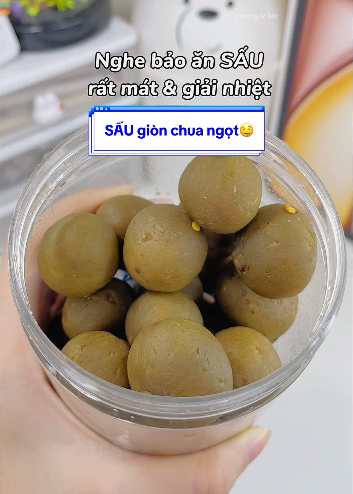 Lần đầu ăn thử SẤU giòn chua ngọt🤤 #omaisaugion #saubaotu #sau #saugionchuangot #doanvat #fruit #dacsanhanoi #eating #asmr #xuhuong #foryou #ancungtiktok #unboxing #fyp #tieuboi 