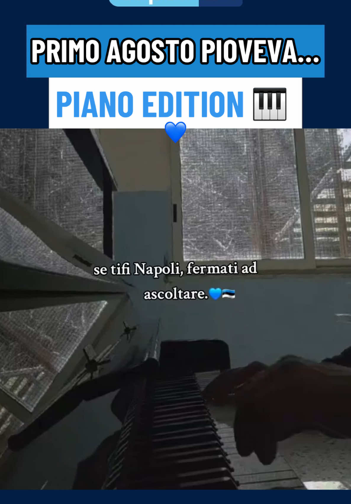 #PrimoAgostoPioveva piano edition 🎹💙 Anche così viene voglia di cantarla a squarciagola! 🗣️ #PrimoAgostoPiovevaDiDomenicaEra #CalcioNapoli24 #CN24 #CalcioNapoli 📹 @Alessia Cannavacciuolo 