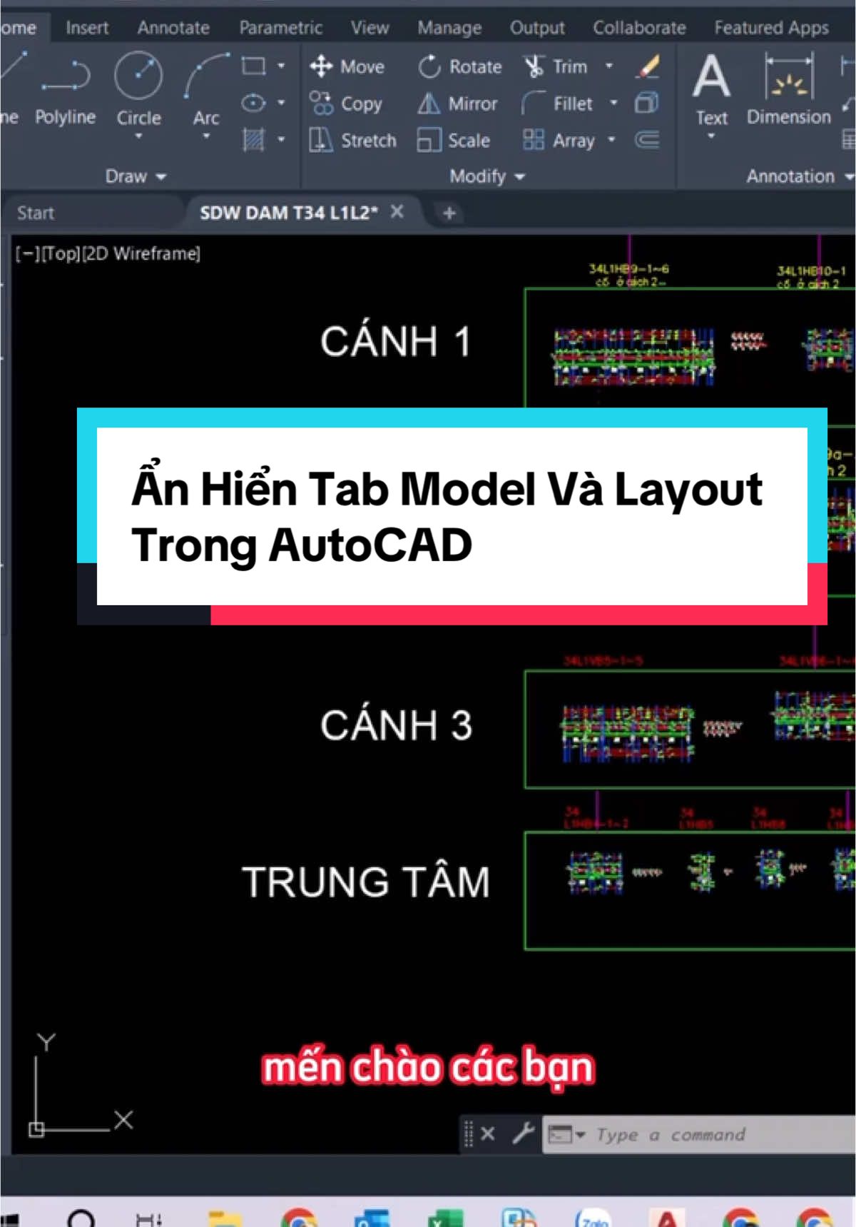 Ẩn Hiển Tab Model Và Layout Trong AutoCAD#AutoCAD #AutoCADTutorial #revit_cad_hub 