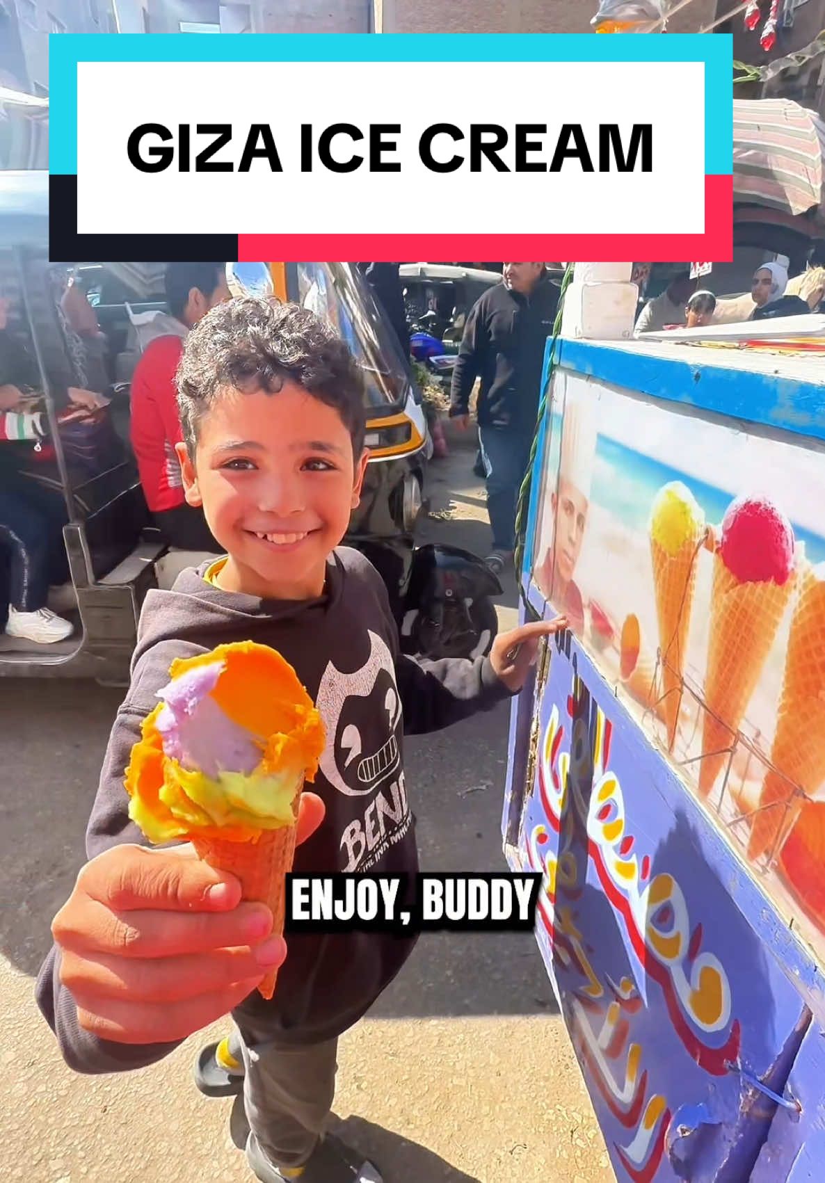 Egyptian ice cream tastes even better when you share it with new friends #egypt #cairo #streetfood 