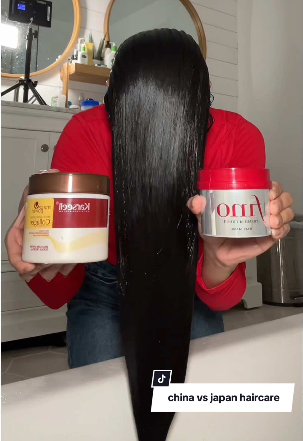 which haircare did better? 💦 #karseellhairmask #glasshair #chinesebeauty #japanesehaircare #finohairmask #HairCareTips #haircareproducts #beautytip #diybeauty 