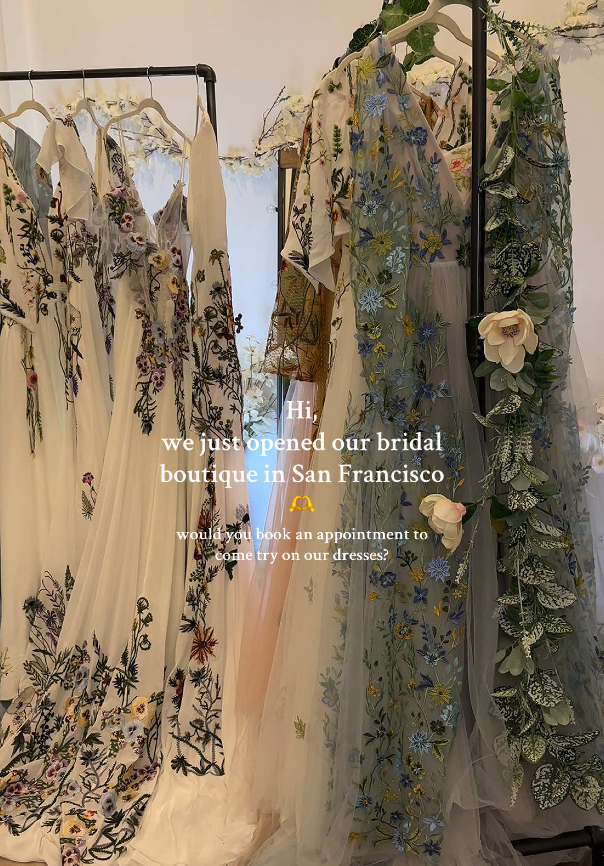 We’ll be here if you need us 💍✨ #weddingdresses #weddingdress #cottagecore #engaged #bridetobe #sanfrancisco #california 