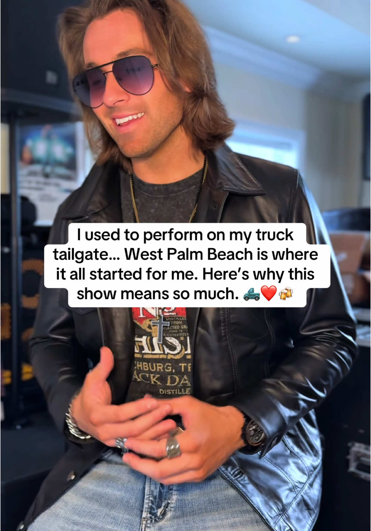 West Palm Beach… this one’s special. Back in 2017, I was just a kid playing country songs on the back of my truck tailgate outside Coral Sky Amphitheatre, hoping people would stop and listen. How many of y’all walked past me back then and had no idea? 🌴🛻 Flash forward to now.. riding around in this beautiful tour bus, selling out shows across the country.. it’s a dream come true. I always said I’d do right by a place that did right by me. That’s why I’m coming back to play Renegades this Saturday March 15th! I can’t wait to party with y’all. Who’s coming? 🍻 #countrymusic #countryconcert #westpalmbeach #westpalmbeachflorida 