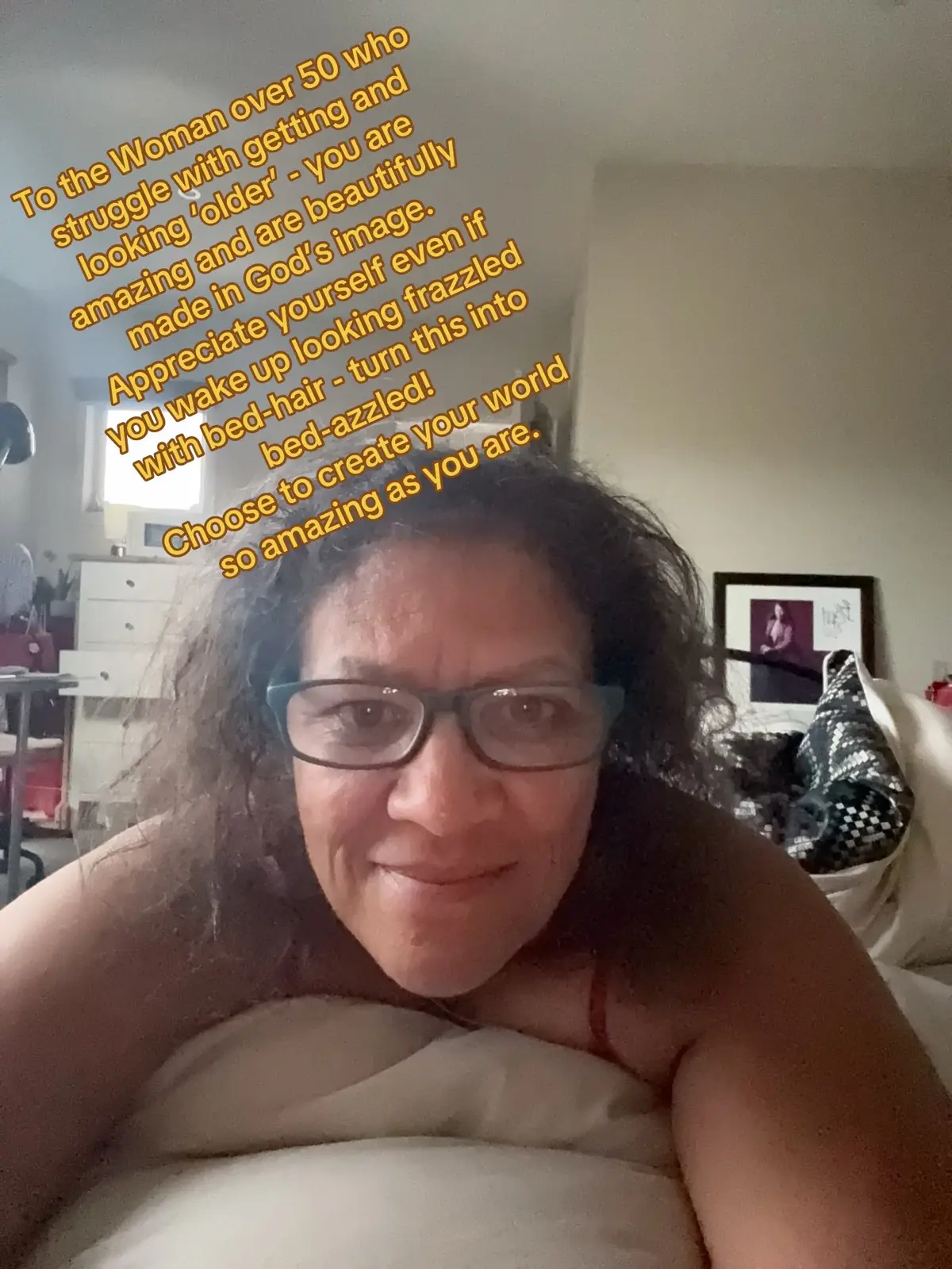 To the Woman over 50 who struggle with getting and looking ‘older’ - you are amazing and are beautifully made in God’s image. Appreciate yourself even if you wake up looking frazzled with bed-hair - turn this into bed-azzled! Now go off into into your day, be grateful and step into Ms Confidence, and choose to create your life and business just the way you want it - for your family and for yourself and for the world. Love you for who you are, Ruth #onlinebusiness #2hoursaday #businessautomation #blueprint #workfromanywherelife #digitalmarketingforbeginners #digitalmarketingsecrets #womenempowerment #Womanover50 #legacybuildersprogram 