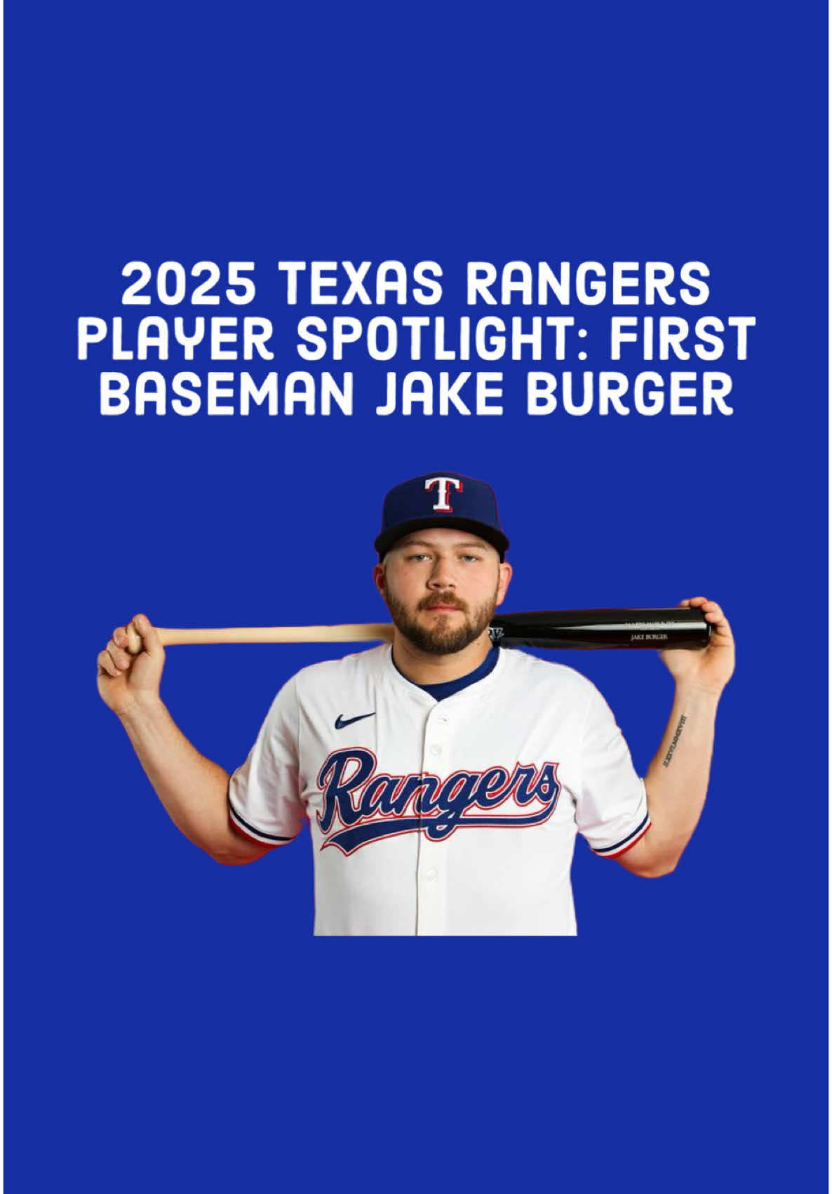 2025 Texas Rangers Player Spotlight: First Baseman Jake Burger  #MLB #majorleaguebaseball #texasrangers #rangers #baseball #fyp 