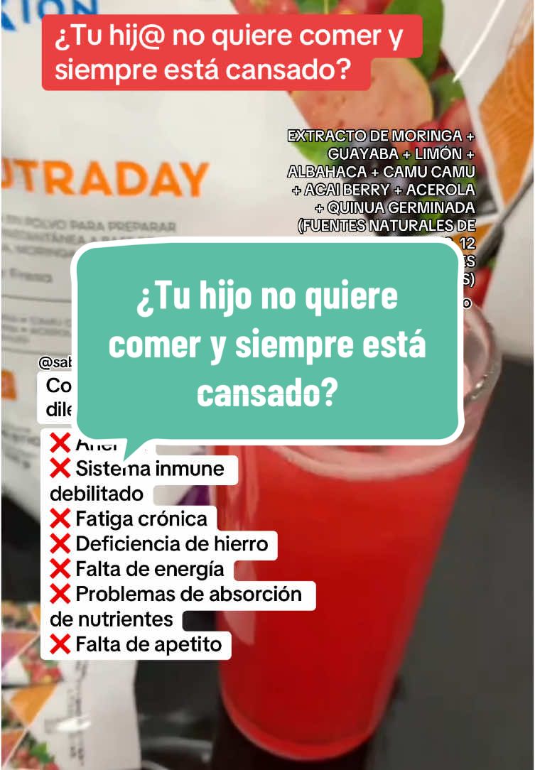#creatorsearchinsights  Tu hijo no quiere comer y siempre está cansado? ⚡ Descubre cómo fortalecer su nutrición de forma natural. #anemia #defensasbajas #faltadeapetito #fatiga #nutraday #fuxion #eeuu🇺🇸 #fyp 