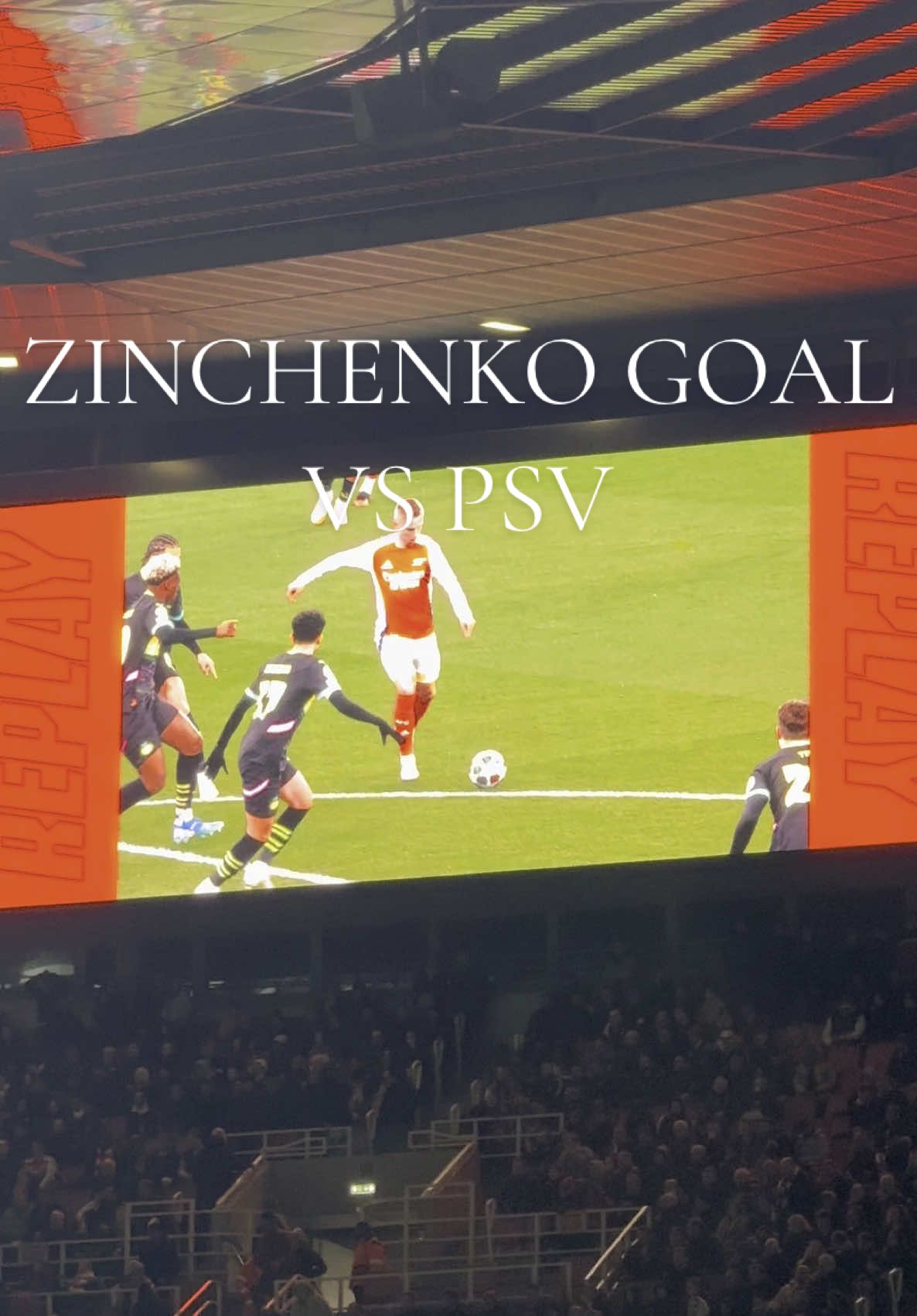 Zinchenko goal and celebration - Arsenal vs PSV #Arsenal #championsleague #zinchenko #highlight 