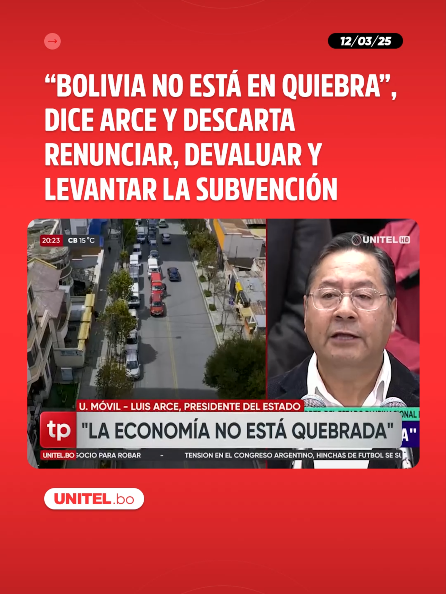 El presidente Luis Arce Catacora lanzó un mensaje al país en donde descartó renunciar a su mandato presidencial, una devaluación de la moneda nacional o la eliminación de la subvención de los combustibles. También anunció 10 medidas frente al escenario de desabastecimiento de carburantes. #Política #Economía #Bolivia #UnielDigital #UnitelBolivia #Unitel