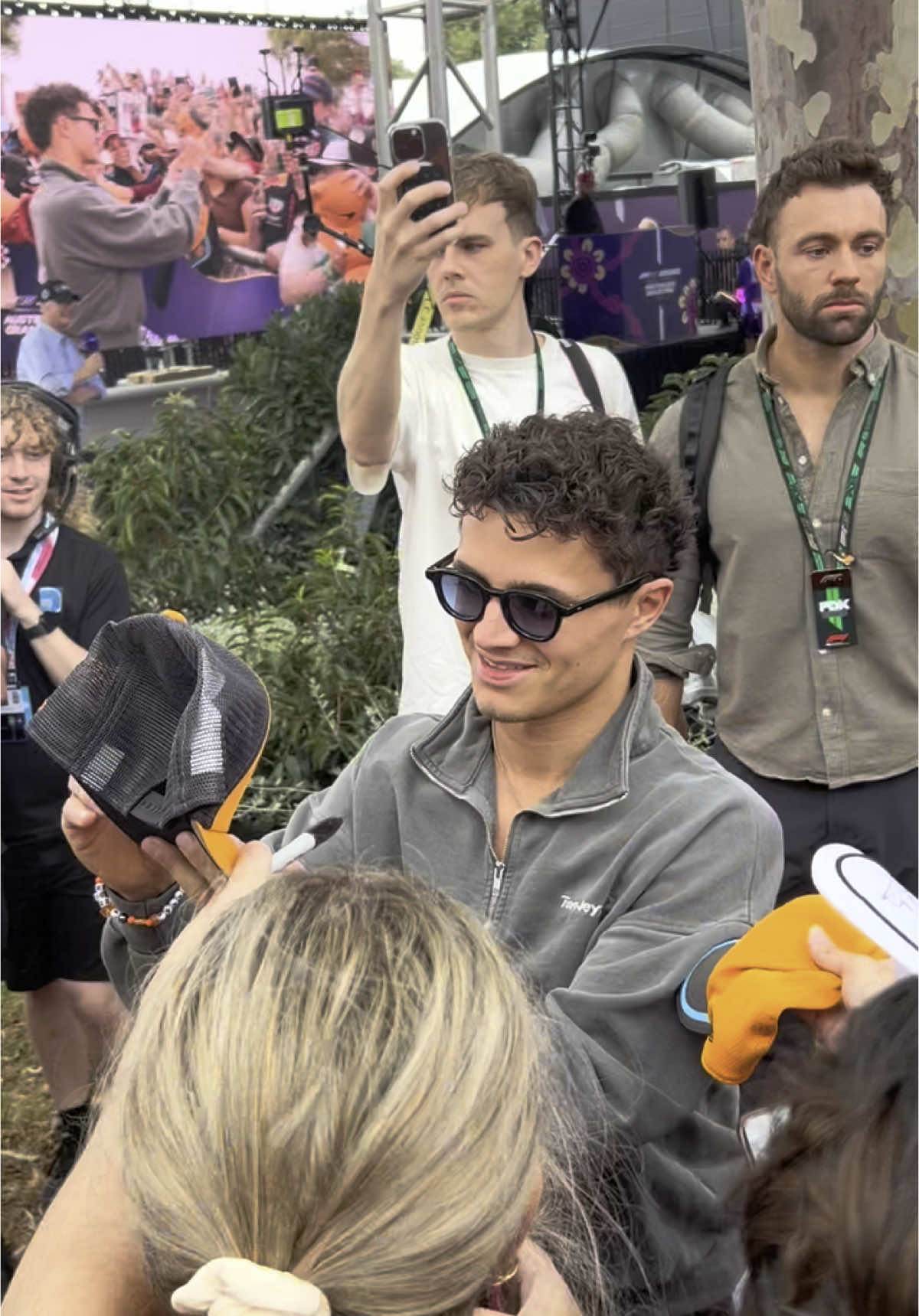 Queued up at 4 am for this view. Lando Norris the man you are! 🫵 📍 Melbourne Walk #australiagrandprix #formula1louisvuittonaustraliangrandprix #formula1 #albertpark #melbourne #australia #landonorris  #mclaren 