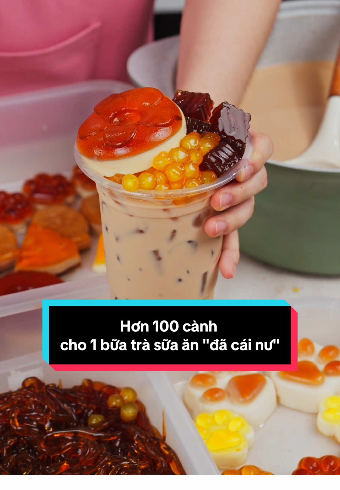 Chỉ với hơn 100 cành, có ngay một bữa tiệc topping ê hề – vừa trà sữa vừa thạch siêu xịn! #bepcuameonici #onici #trasua #trasuatranchau #settrasua 