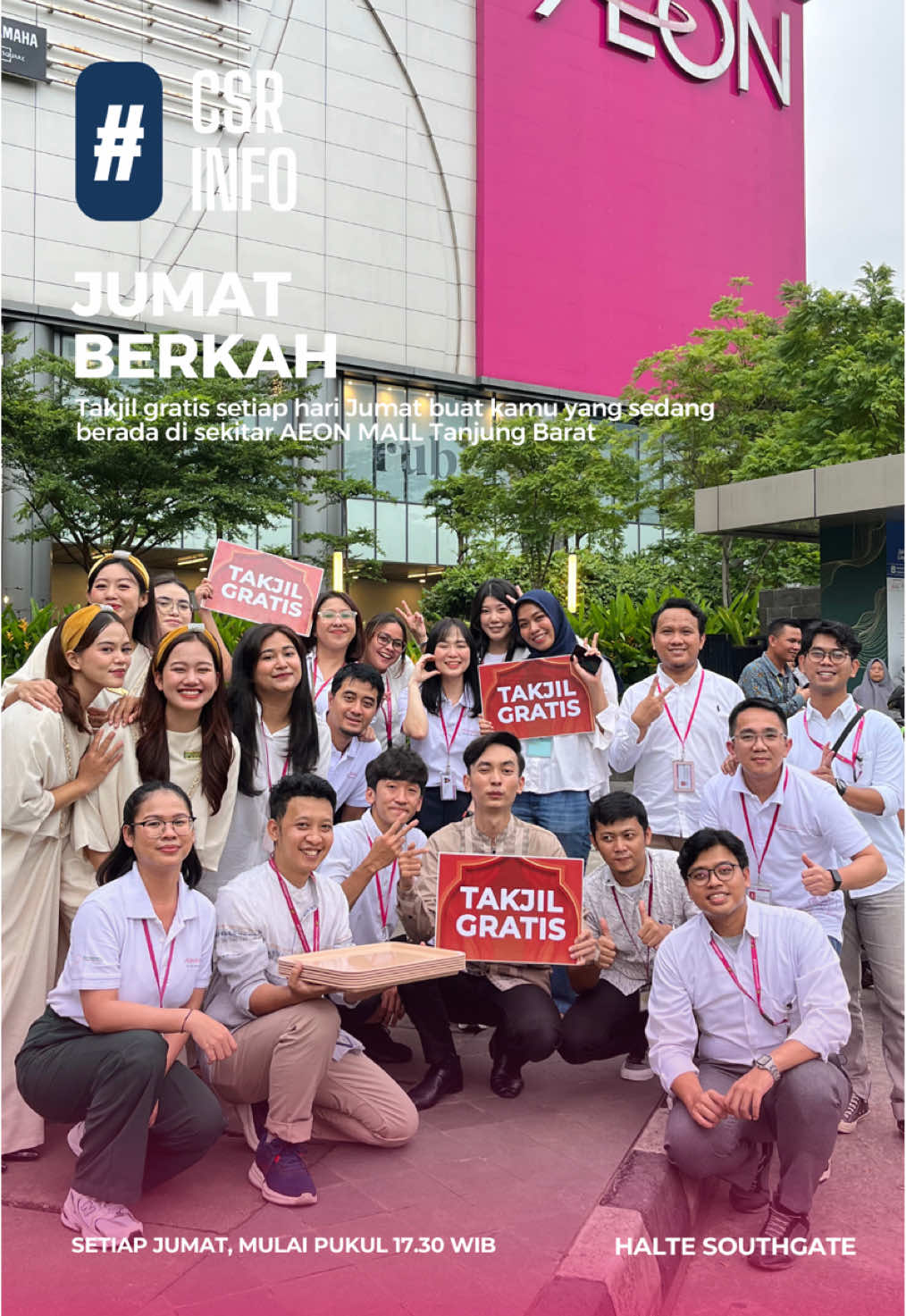 Tanggal 7 Maret kemarin, AEON MALL Tanjung Barat berbagi takjil untuk masyarakat sekitar bersama Ibu Amelia selaku General Manager Operation AEON MALL Tanjung Barat. Takjil tersebut merupakan wujud dari rasa syukur kami yang bisa berbagi di bulan yang baik ini. Pembagian takjil gratis dilakukan setiap hari Jumat selama bulan Ramadan di Halte Southgate. Semoga bulan Ramadan kali ini bisa membawa berkah bagi kita semua. #TheMosaicofBarakah #Ramadhan2025 #EidMubarak #AEONMALLTanjungBarat #TakjilGratis #fyp #foryoupage #fypage #fyppppppppppppppppppppppp 