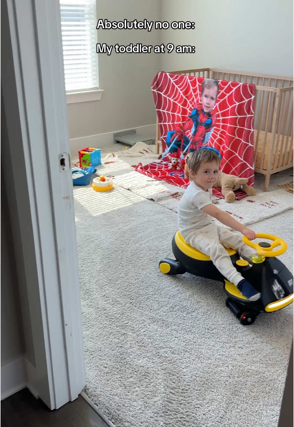 This is literally the only toy he needs 😅 #wigglecar #toddlersoftiktok #toddlermom #summertoys #momlife #springtok #eastergifts #giftsforkids #electriccarforkids 