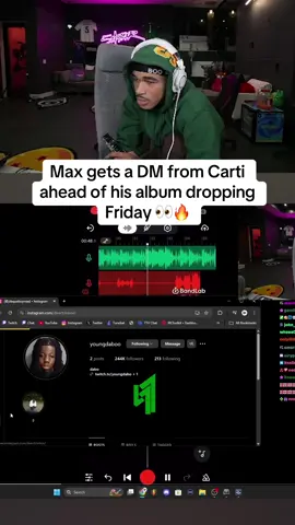 Max gets a DM from Carti ahead of his album dropping Friday #plaqueboymax #5star #playboycarti #fyp #foryou #viral 