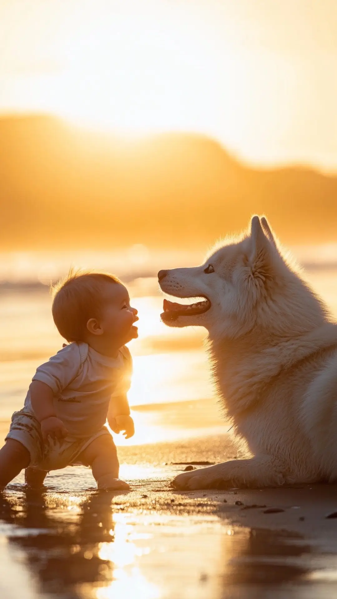 Baby and dog#dog 